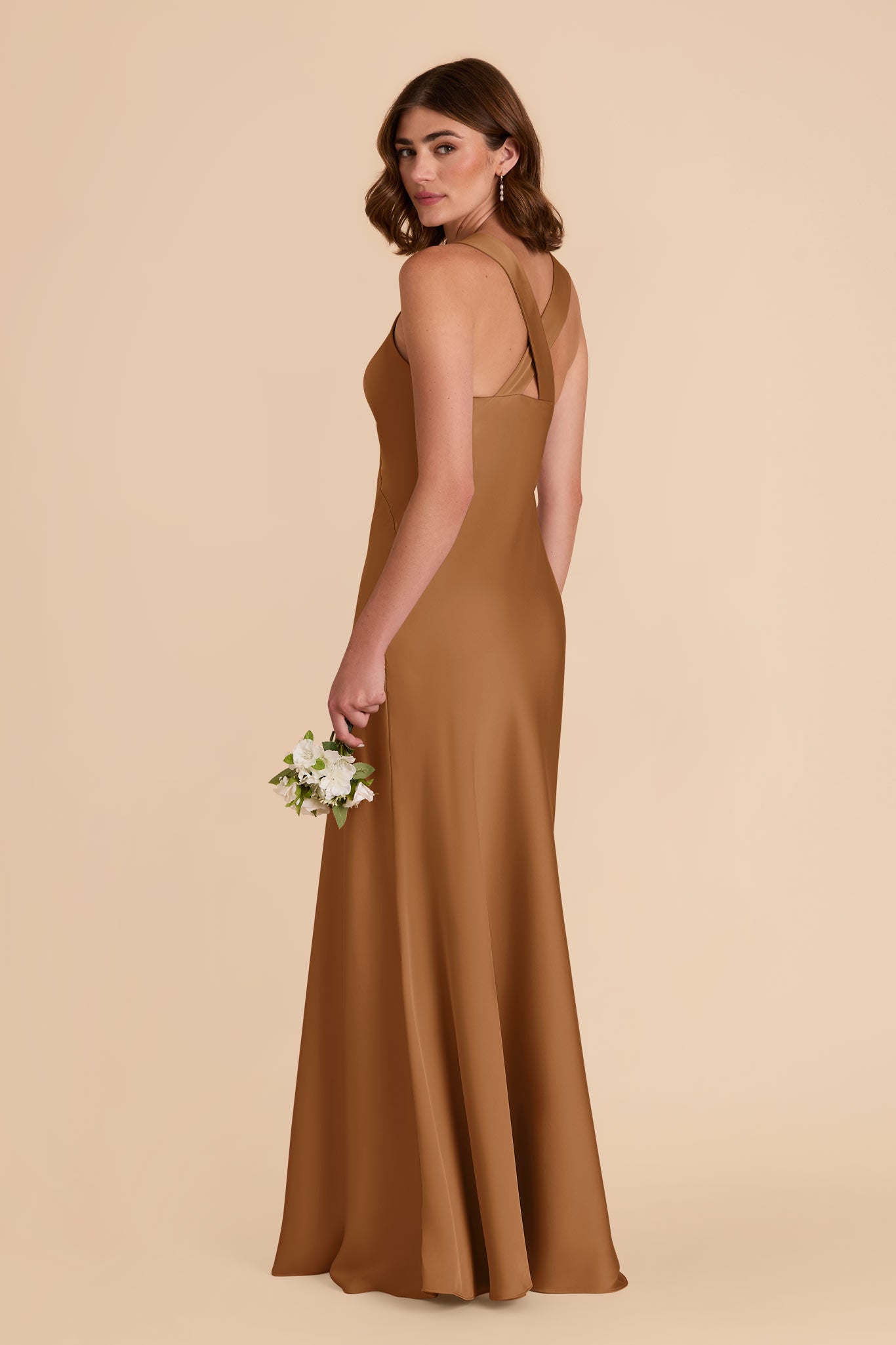 Copper Veronica Matte Satin Dress by Birdy Grey