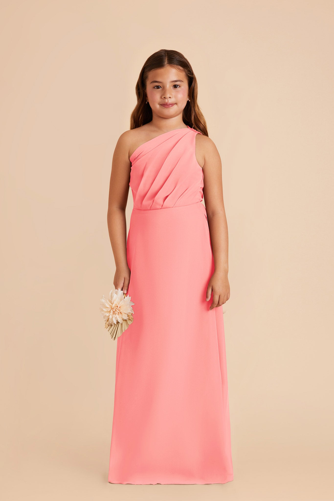Kiara Junior Chiffon Coral Pink Dress by Birdy Grey