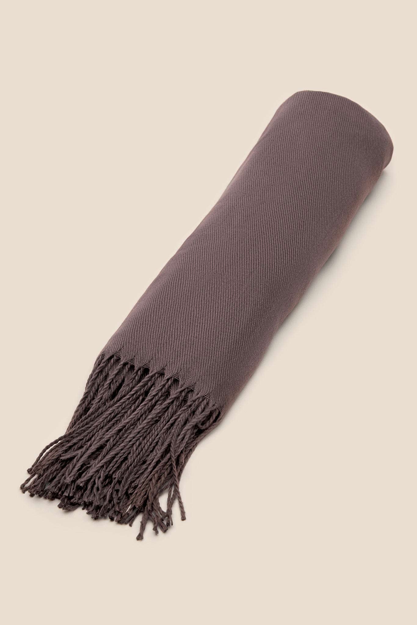 Shawl With Fringe - Dark Grey