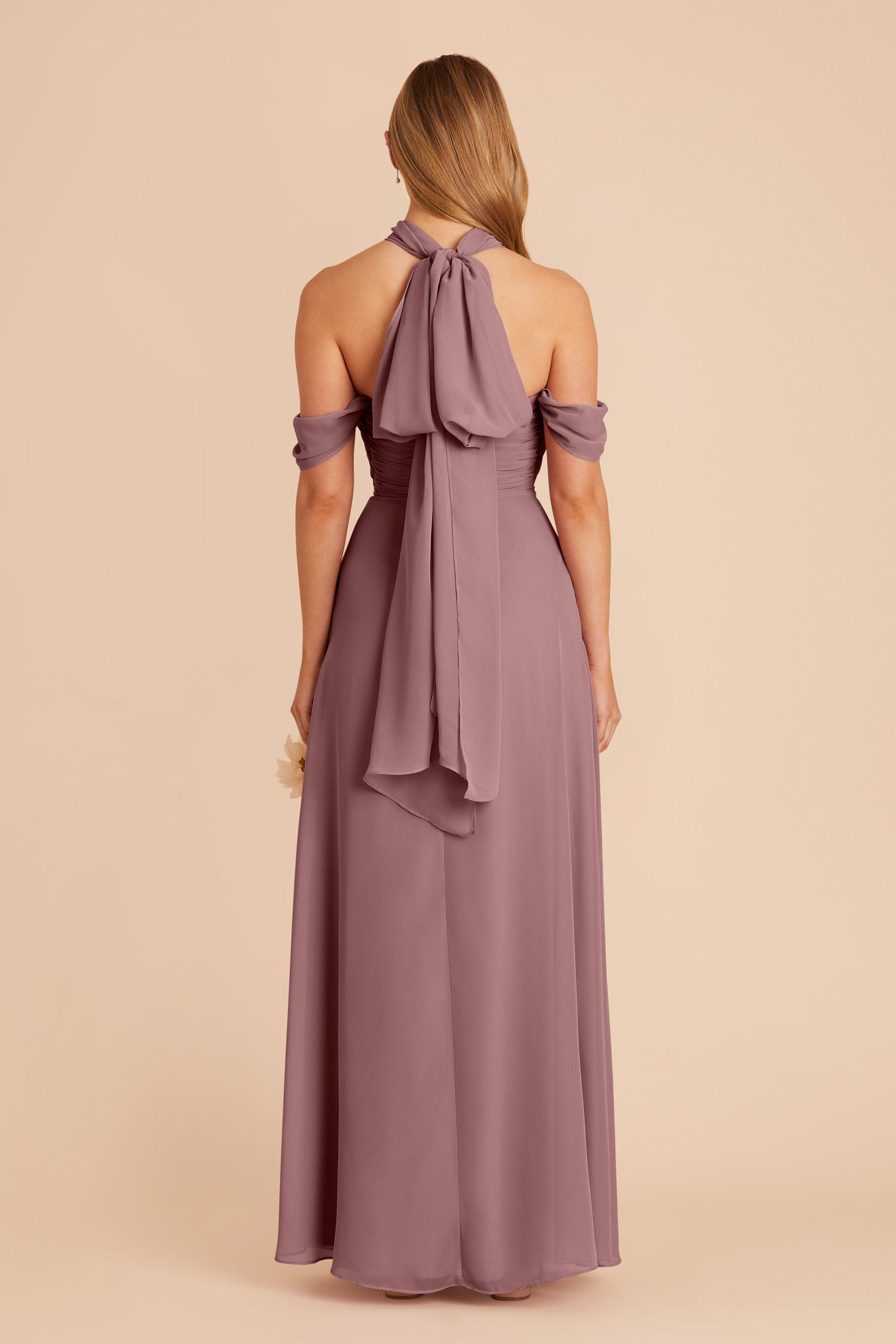 Dark Mauve Cara Chiffon Dress by Birdy Grey