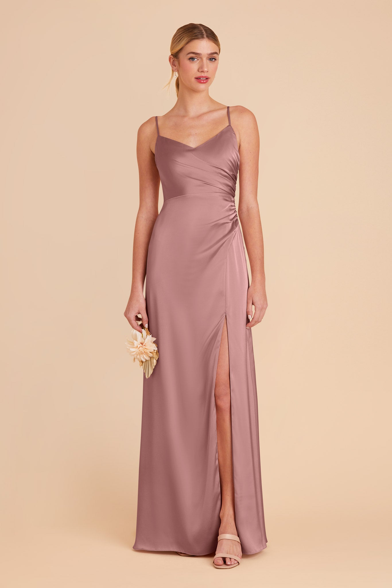 Dark Mauve Catherine Matte Satin Dress by Birdy Grey