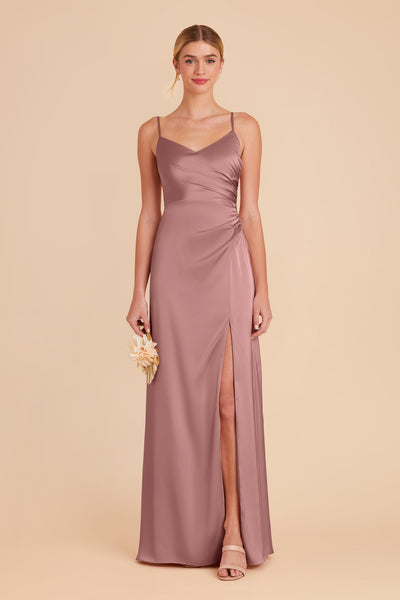 Dark Mauve Catherine Matte Satin Dress by Birdy Grey