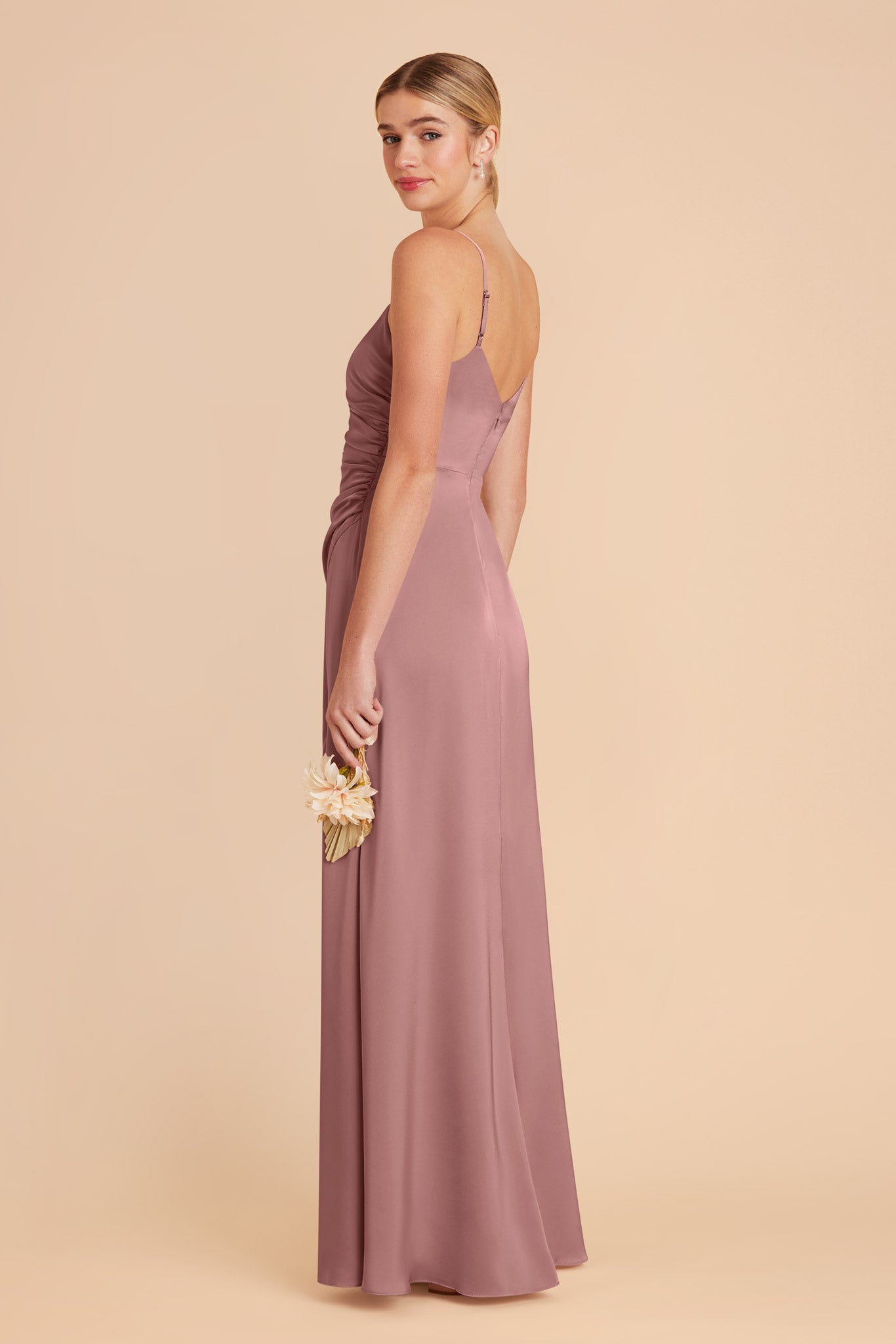 Dark Mauve Catherine Matte Satin Dress by Birdy Grey