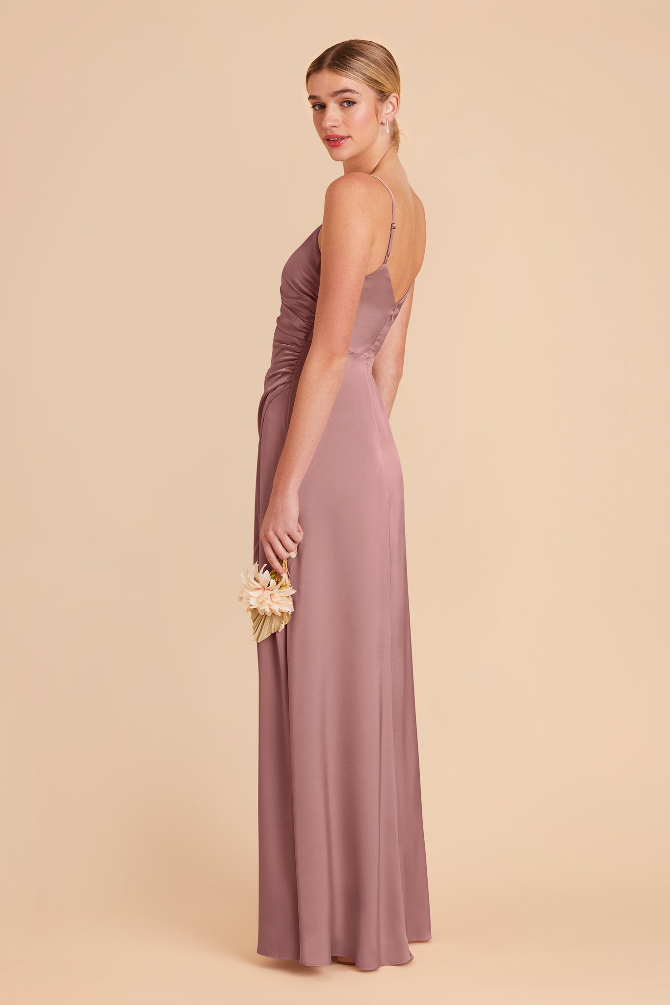 Dark Mauve Catherine Matte Satin Dress by Birdy Grey