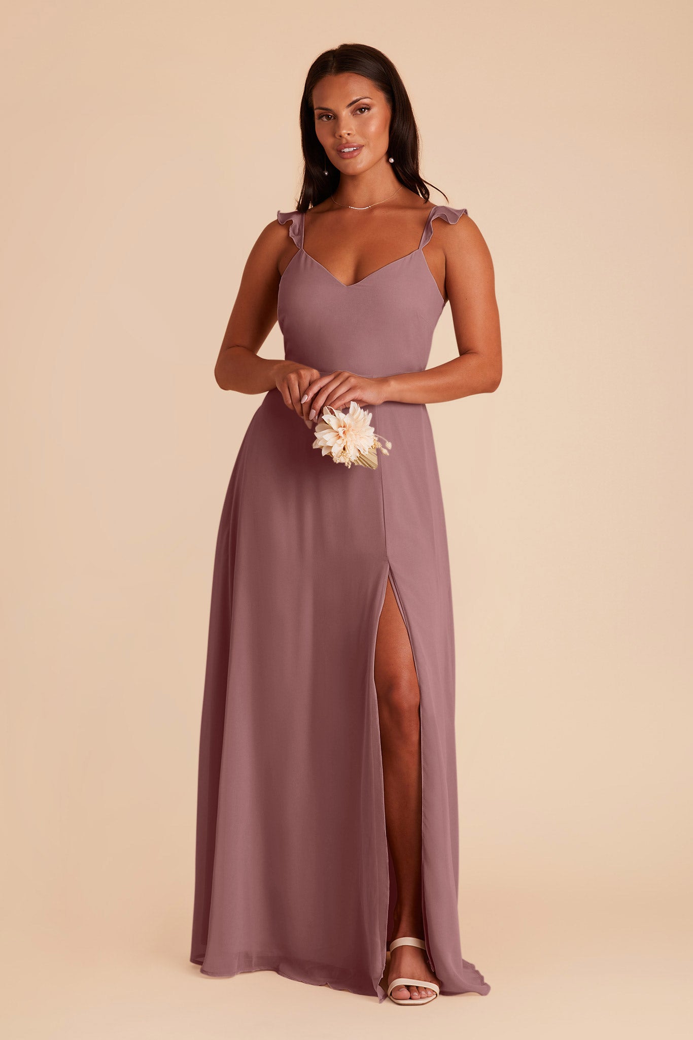 Doris Chiffon Bridesmaid Dress Dark Mauve | Birdy Grey