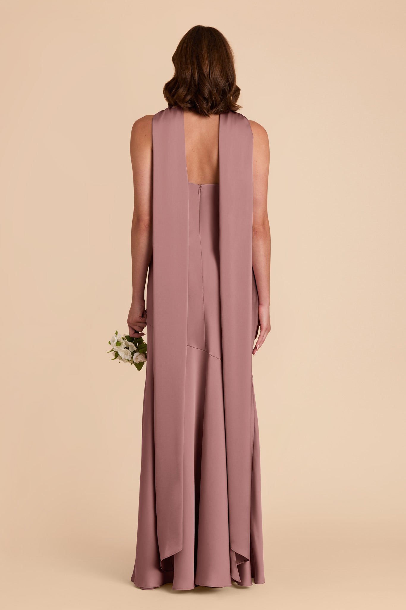 Dark Mauve Eileen Matte Satin Dress by Birdy Grey