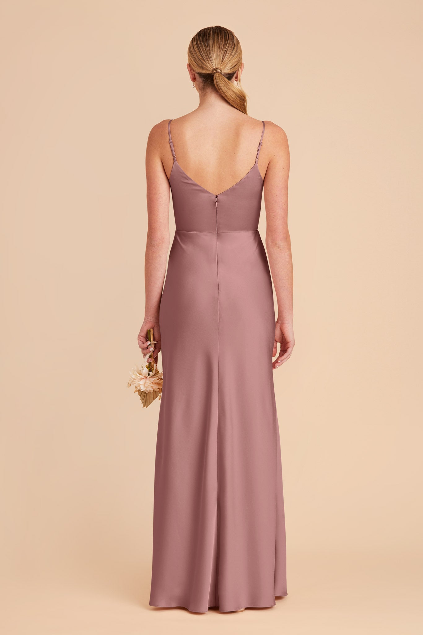 Dark Mauve Jay Matte Satin Dress by Birdy Grey