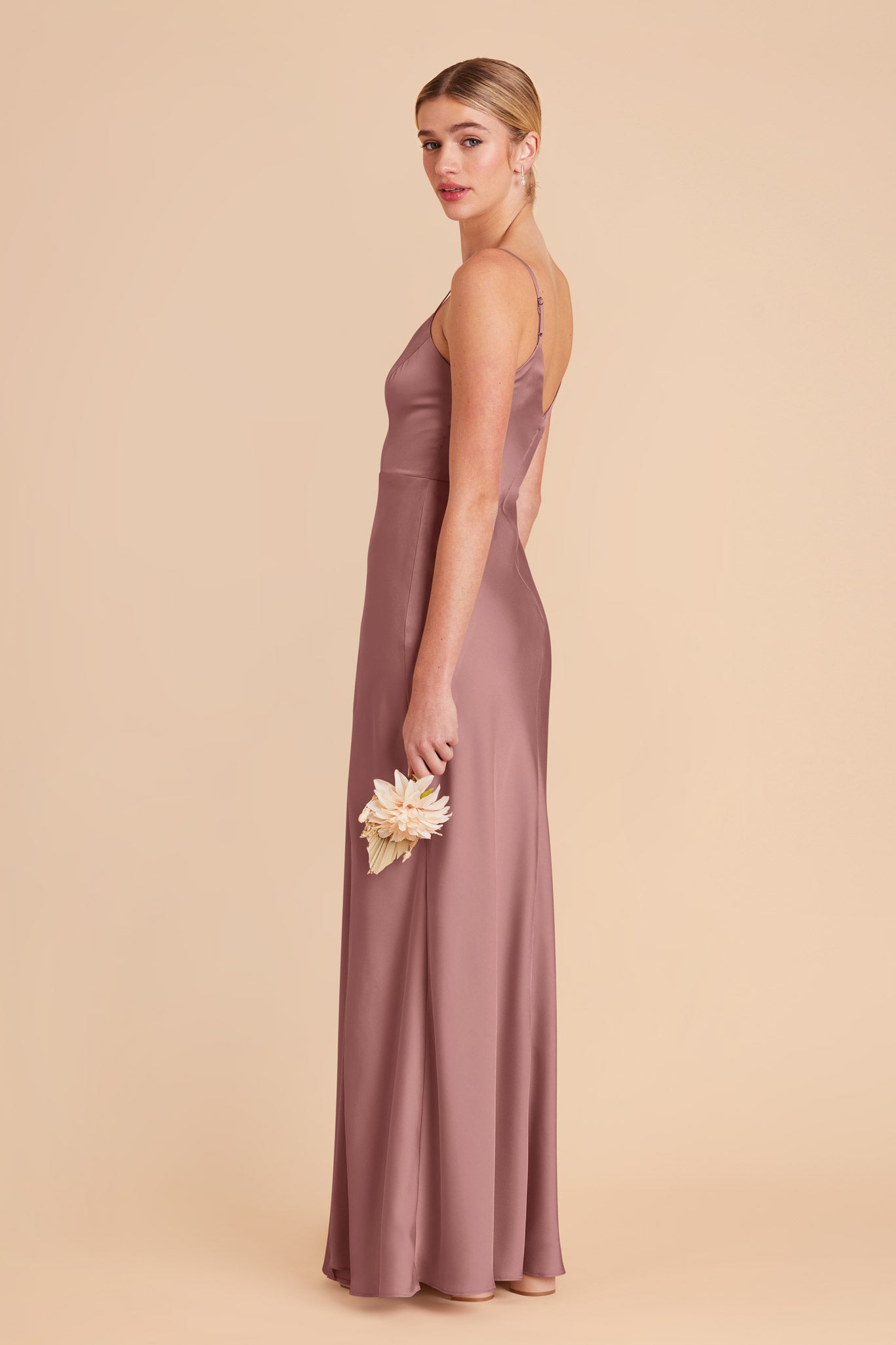 Dark Mauve Jay Matte Satin Dress by Birdy Grey