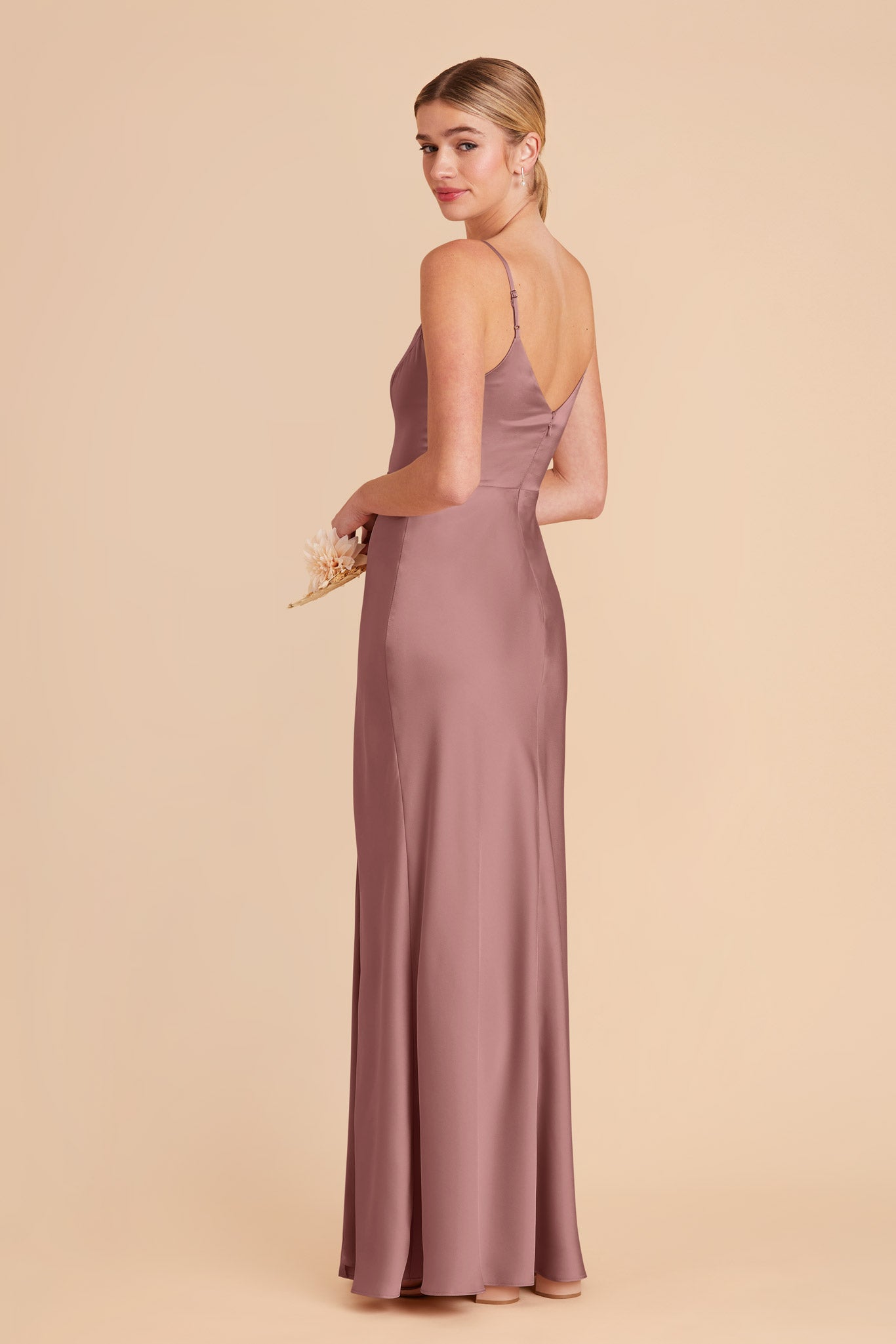 Dark Mauve Jay Matte Satin Dress by Birdy Grey