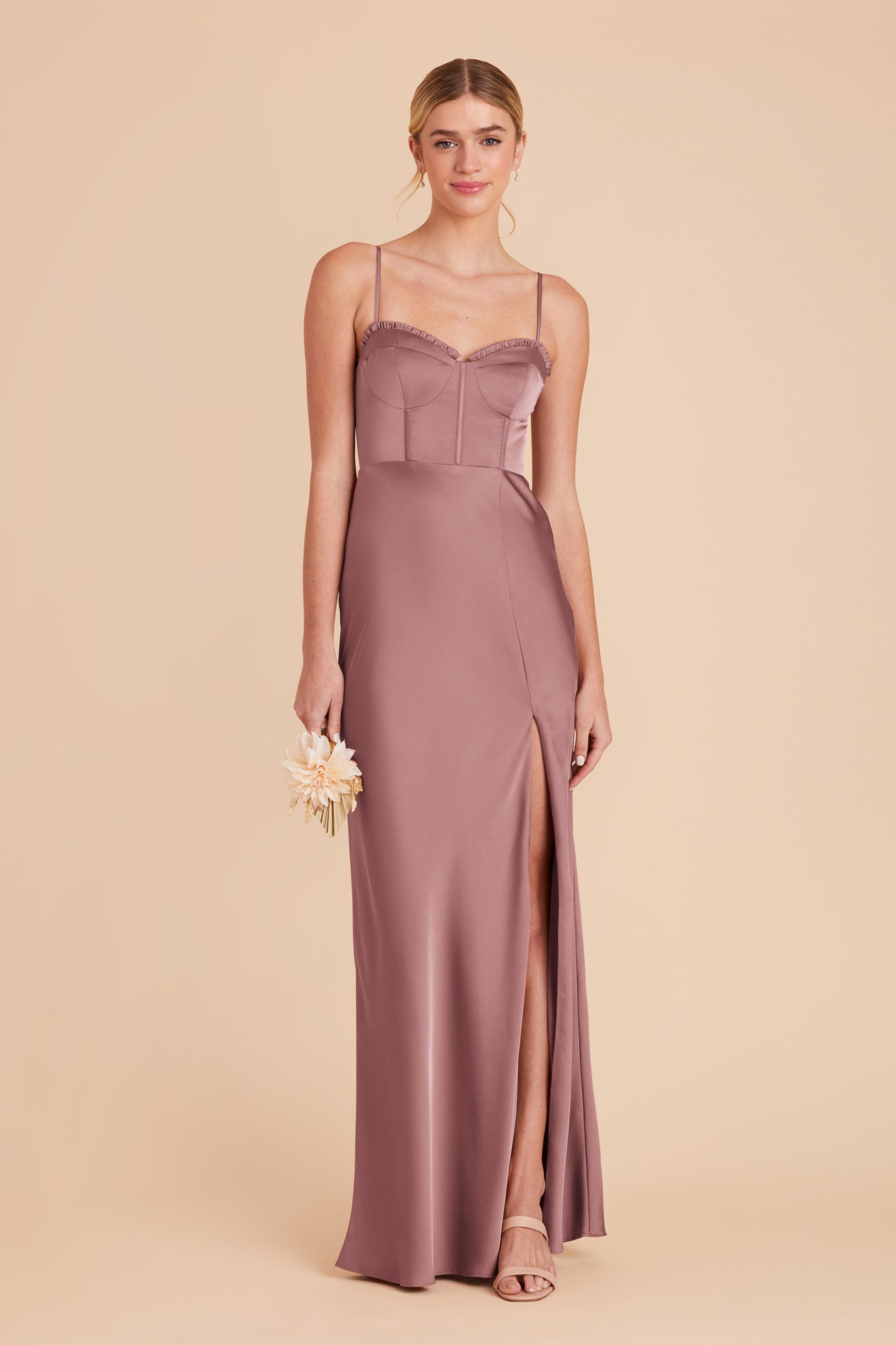 Dark Mauve Jessica Matte Satin Dress by Birdy Grey