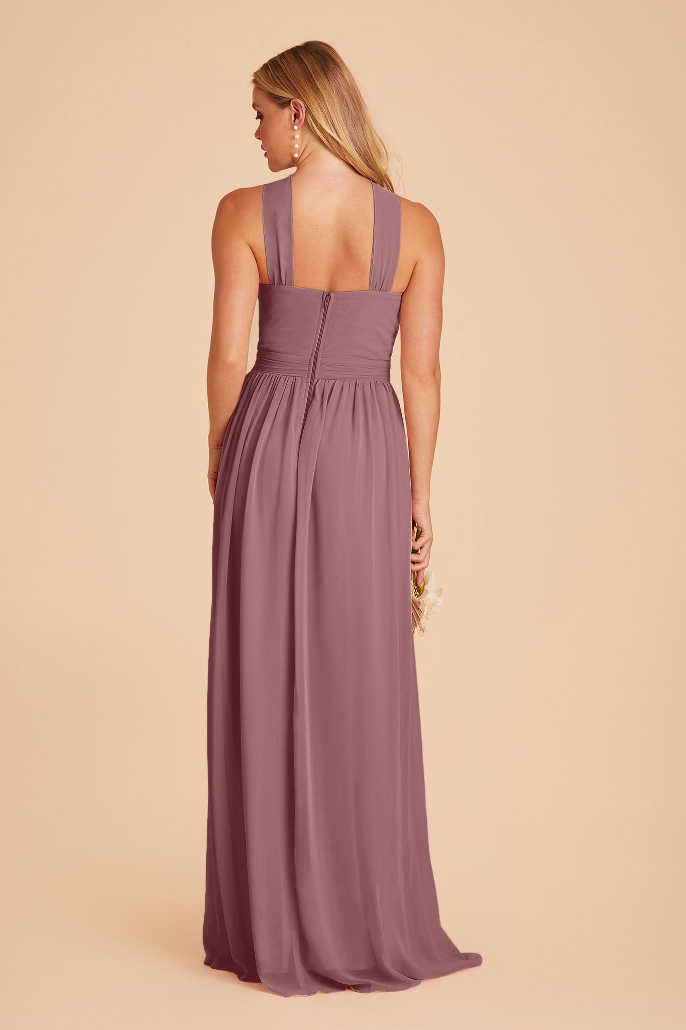 Dark Mauve Kiko Chiffon Dress by Birdy Grey