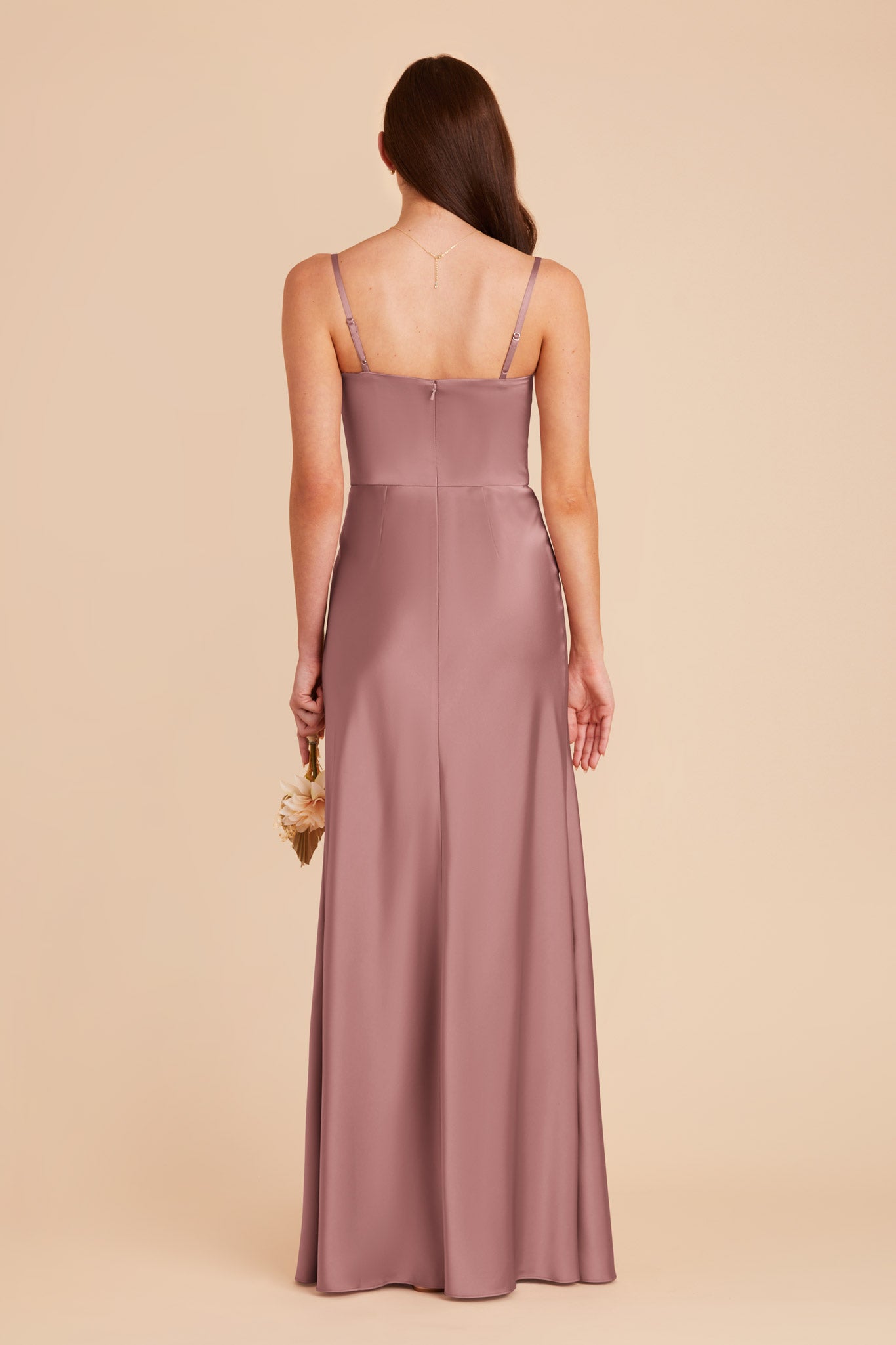 Dark Mauve Mai Matte Satin Dress by Birdy Grey