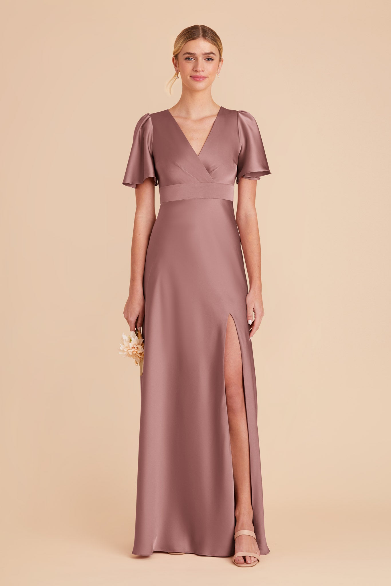 Dark Mauve Marni Matte Satin Dress by Birdy Grey