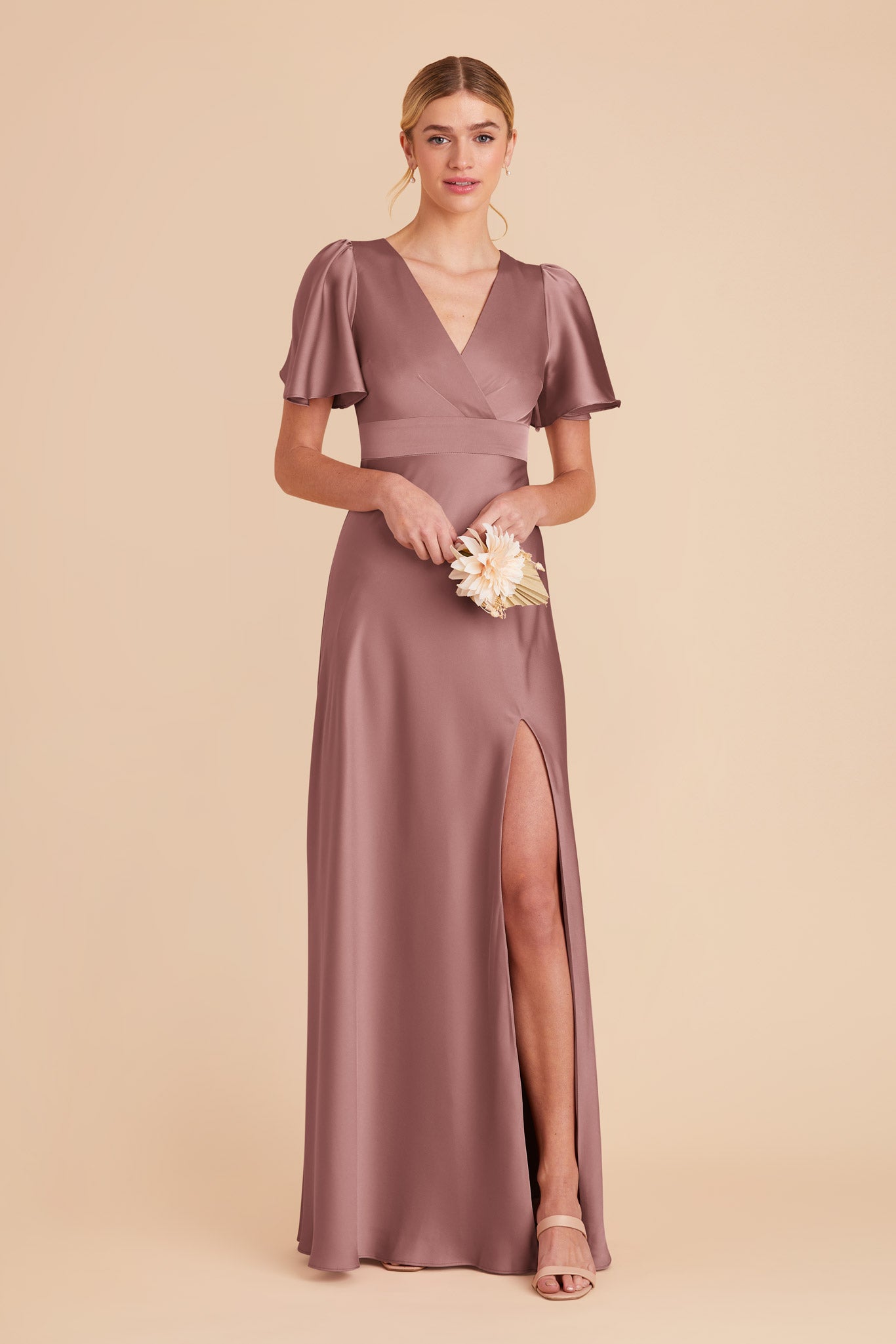 Dark Mauve Marni Matte Satin Dress by Birdy Grey