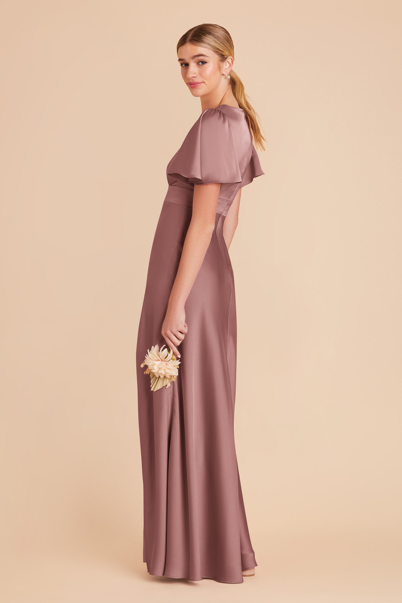 Dark Mauve Marni Matte Satin Dress by Birdy Grey