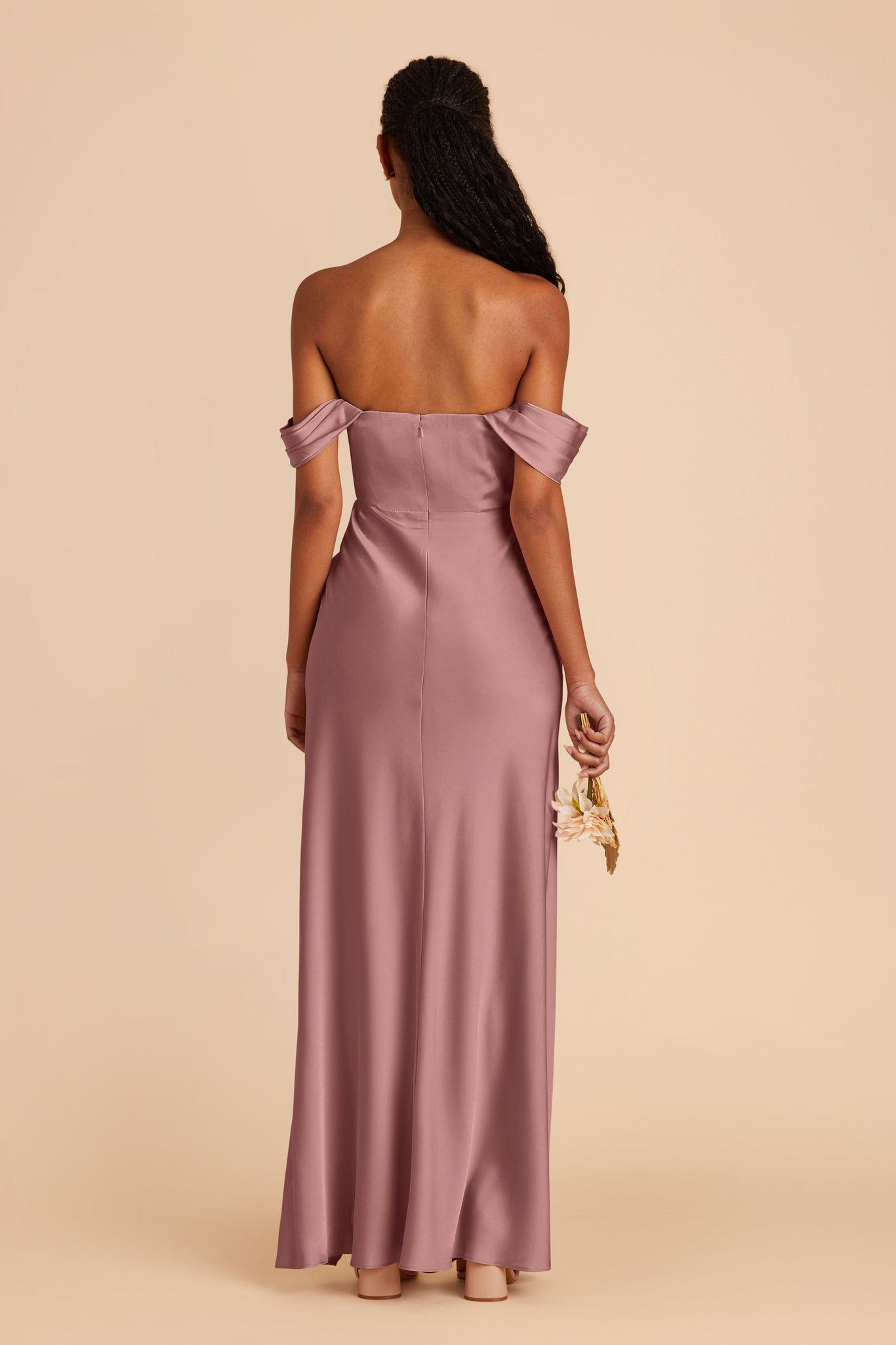 Dark Mauve Mia Convertible Matte Satin Dress by Birdy Grey