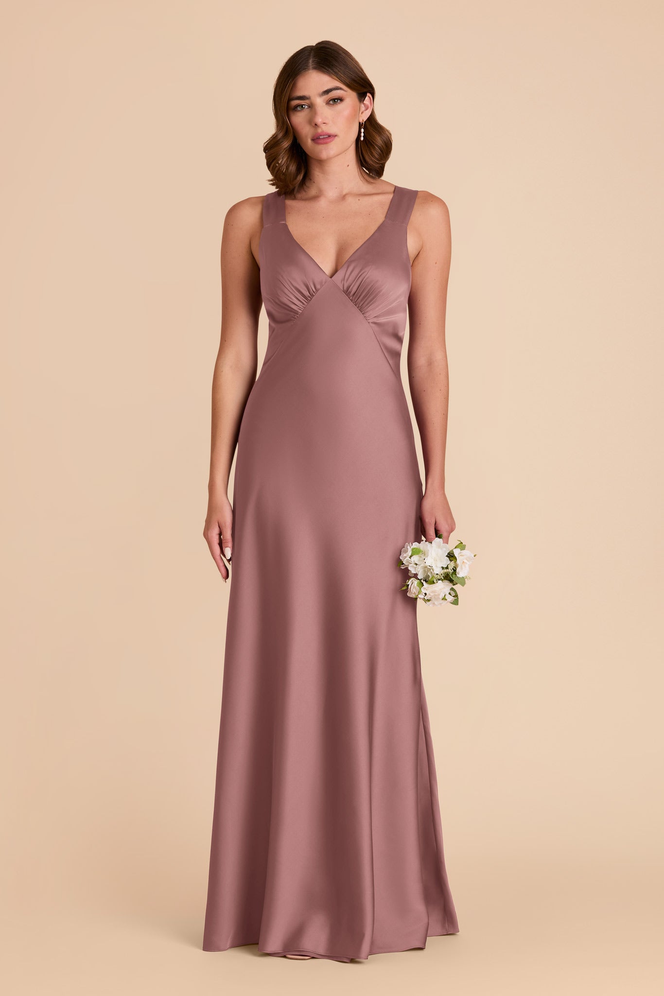 Dark Mauve Veronica Matte Satin Dress by Birdy Grey