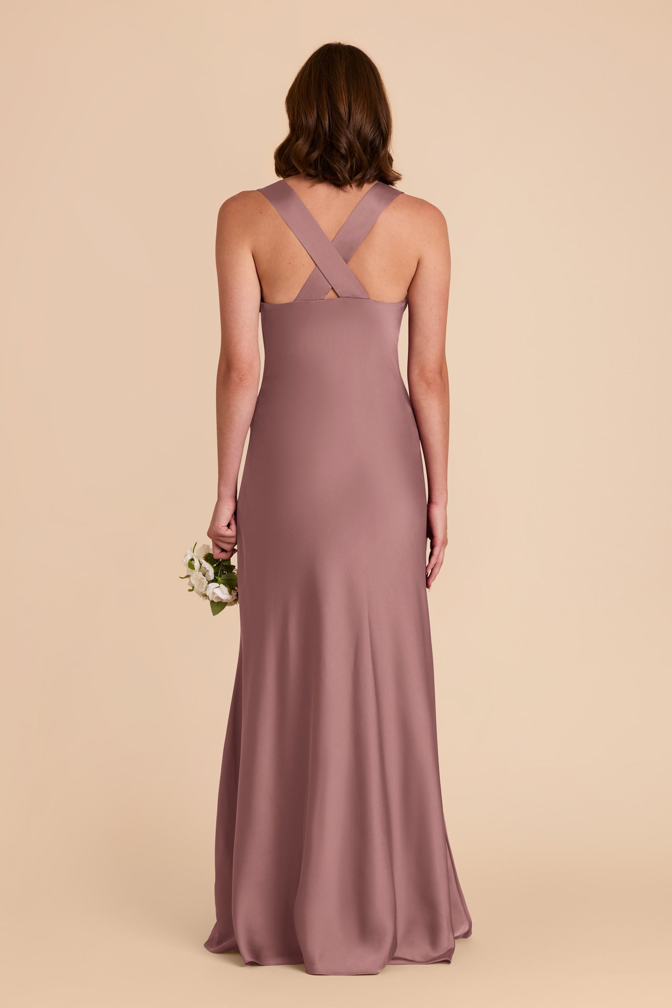 Dark Mauve Veronica Matte Satin Dress by Birdy Grey