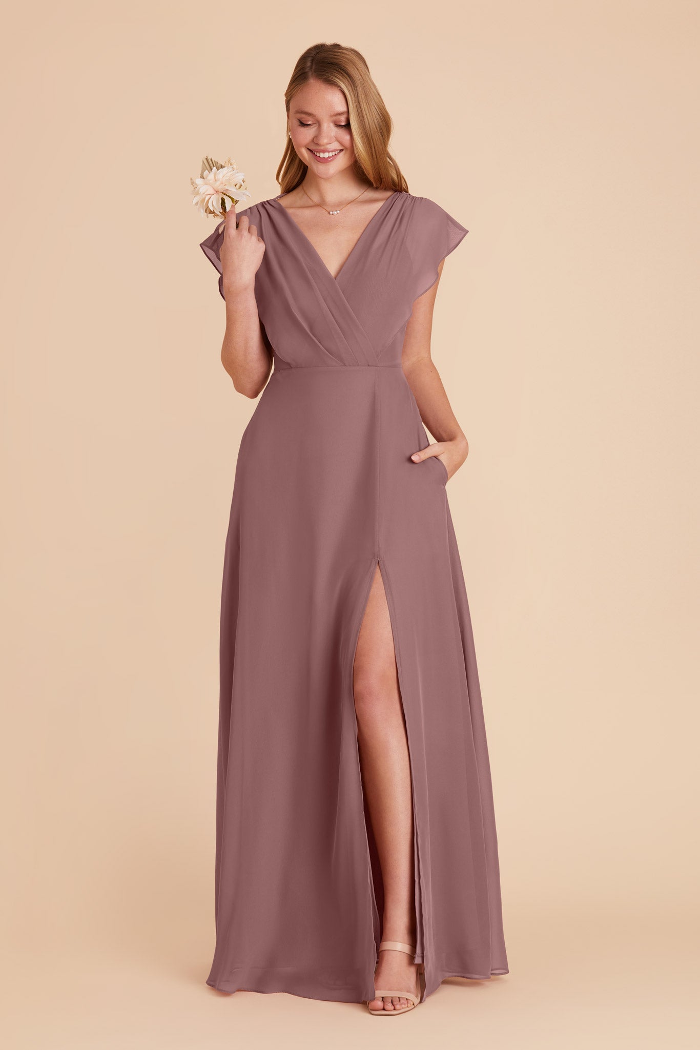 Moody Grey Mauve Purple Bridesmaid Dresses with Birdy Grey