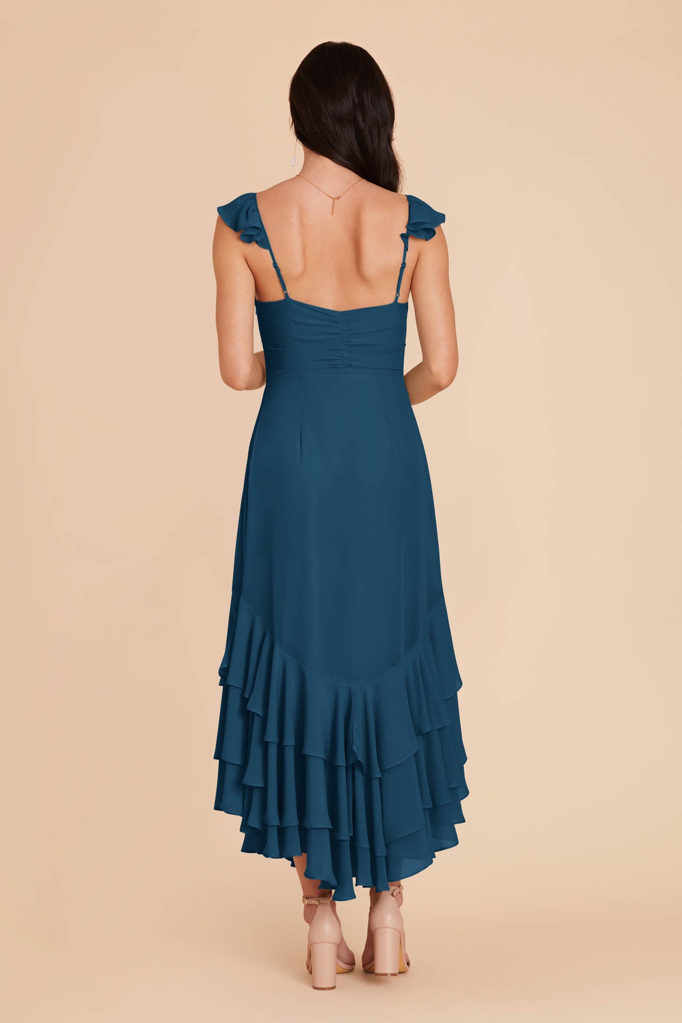 Dark Teal Ginny Chiffon Dress by Birdy Grey