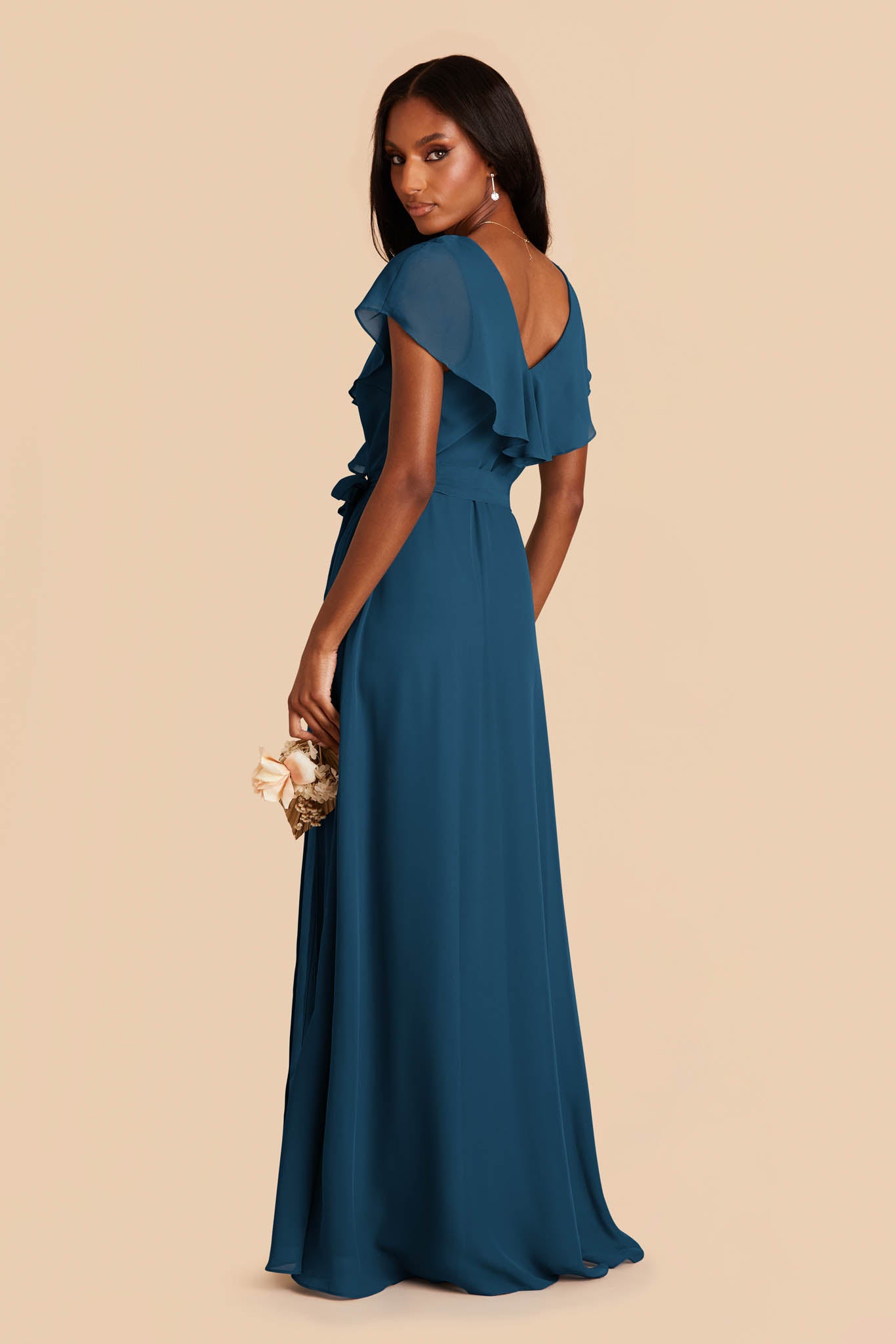 Dark Teal Jackson Chiffon Dress by Birdy Grey