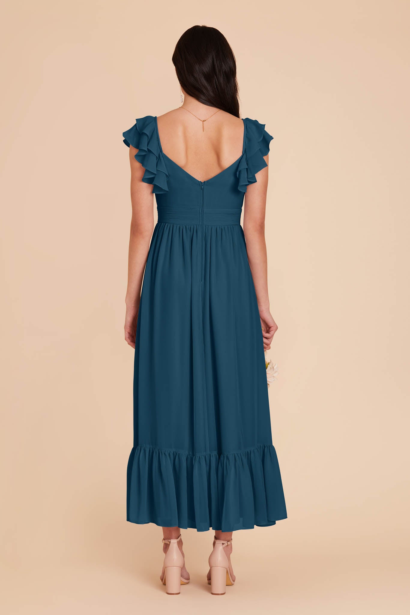 Dark Teal Michelle Chiffon Dress by Birdy Grey