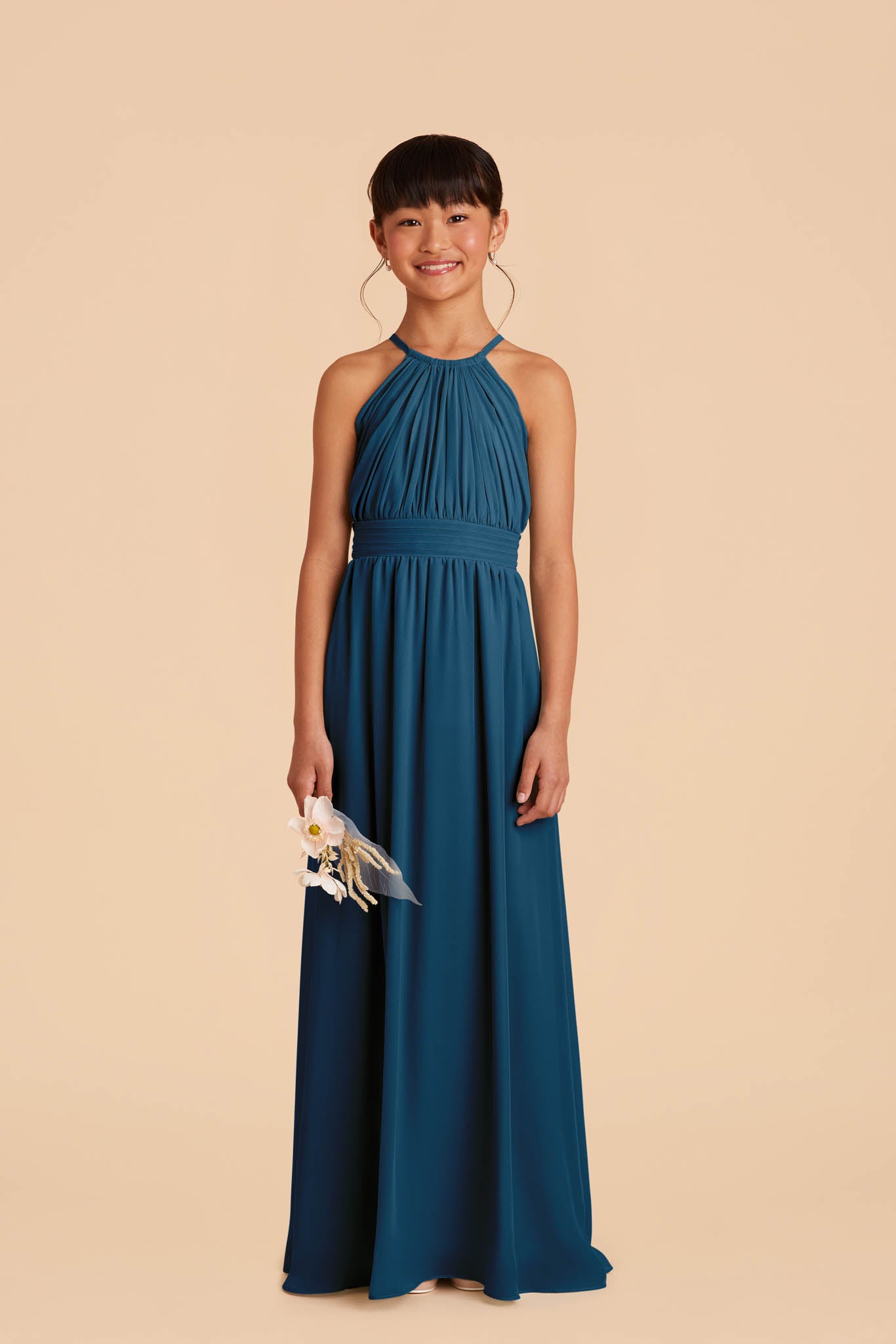 Sienna Dark Teal Junior Bridesmaids Dress Birdy Grey