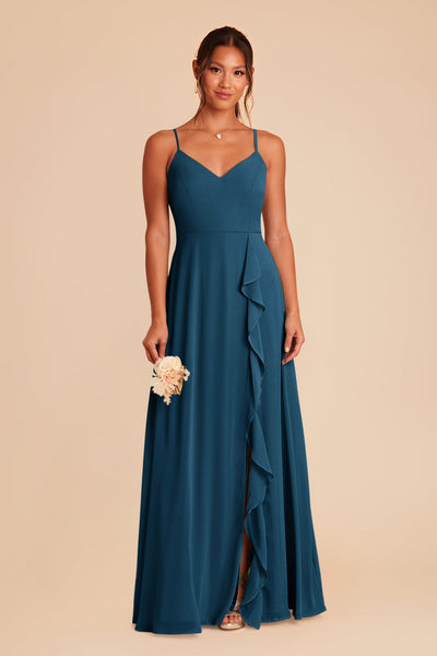 Dark Teal Theresa Chiffon Dress by Birdy Grey