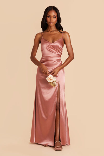 Desert Rose Catherine Shiny Satin Dress by Birdy Grey