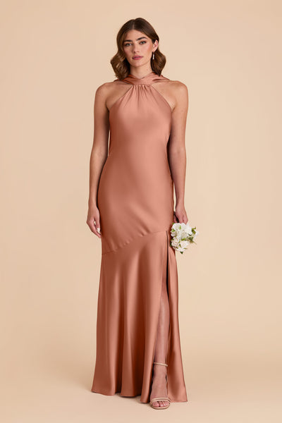 Desert Rose Eileen Matte Satin Dress by Birdy Grey