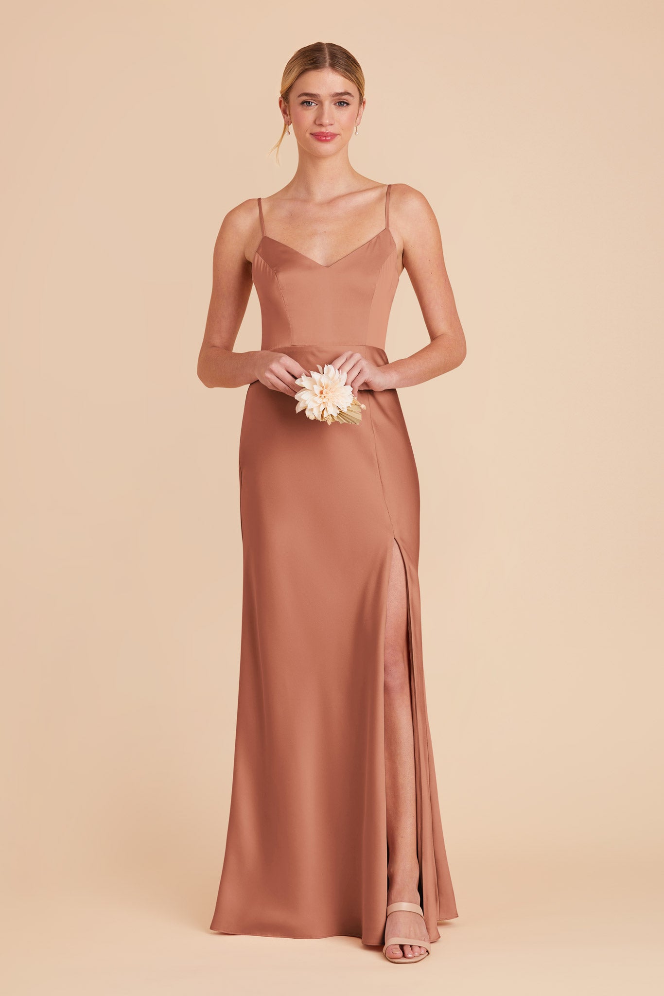 Desert Rose Jay Matte Satin Dress by Birdy Grey