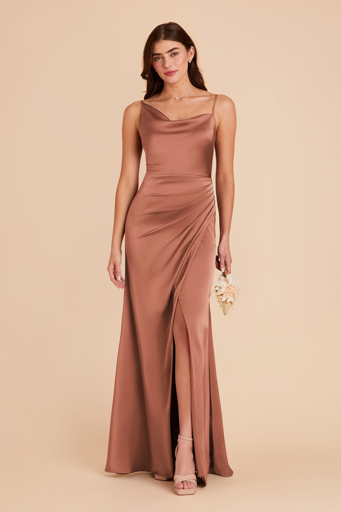 Desert Rose Jennifer Matte Satin Dress by Birdy Grey