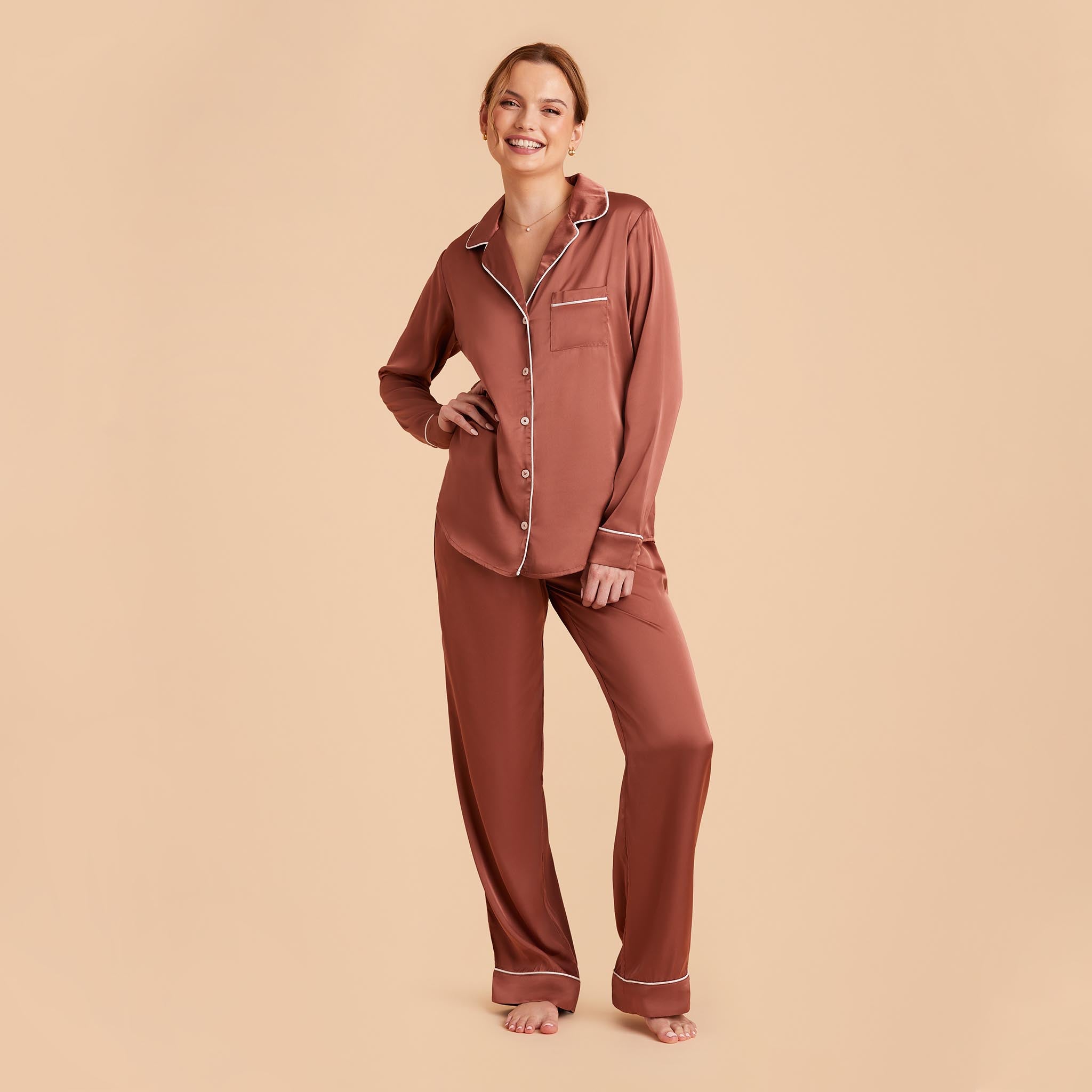 Sadie ~ Cotton Poplin Long Sleeve Pajamas