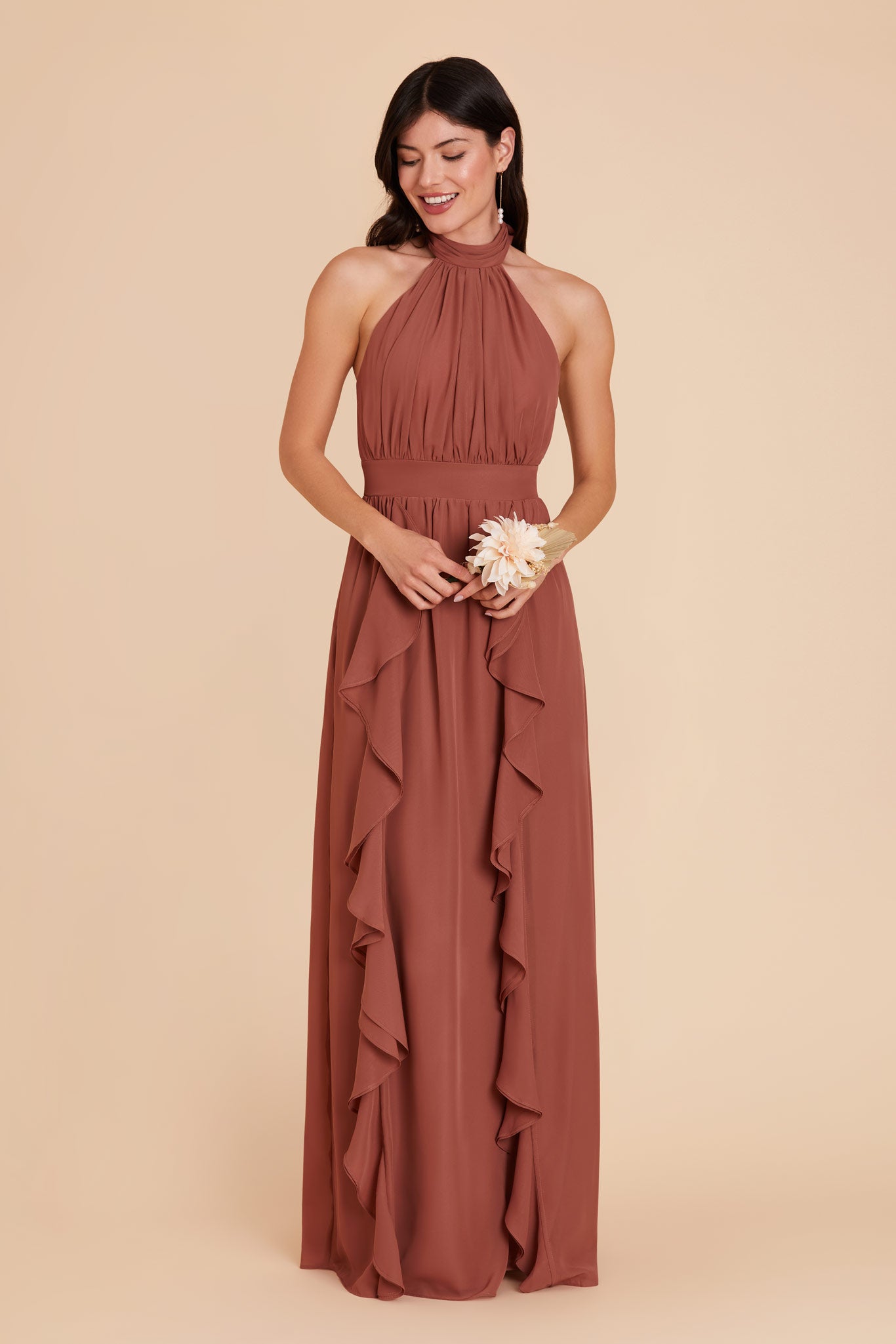 Desert Rose Joyce Chiffon Dress by Birdy Grey