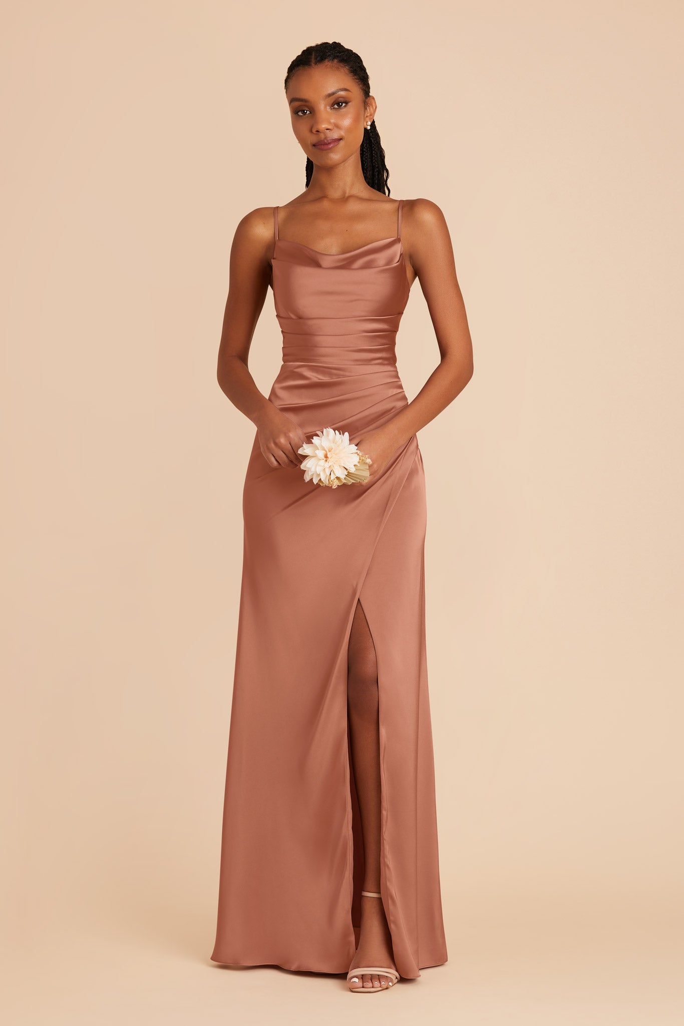 Desert Rose Lydia Matte Satin Dress by Birdy Grey