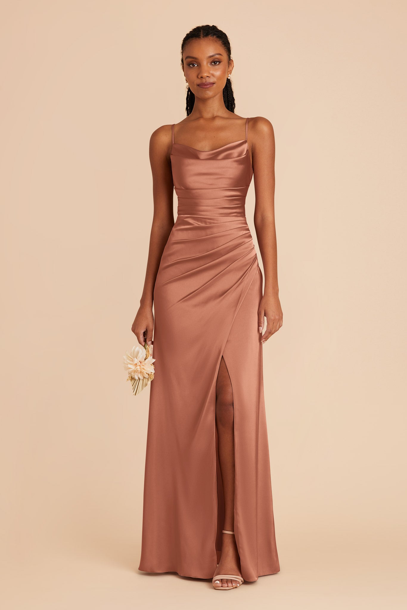 Desert Rose Lydia Matte Satin Dress by Birdy Grey