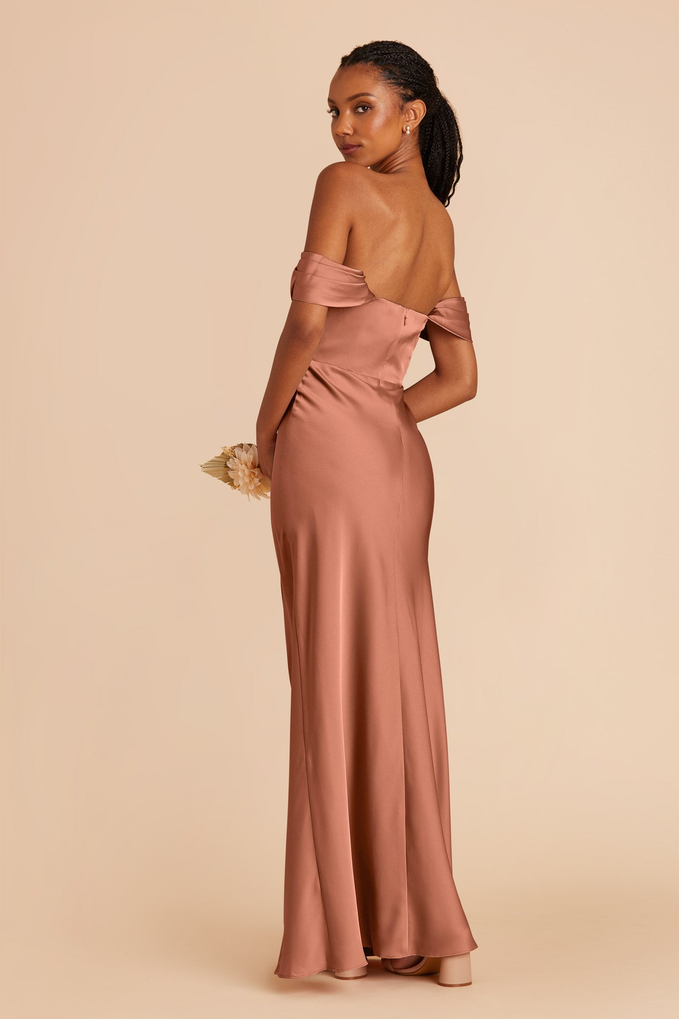 Desert Rose Mia Matte Satin Dress by Birdy Grey