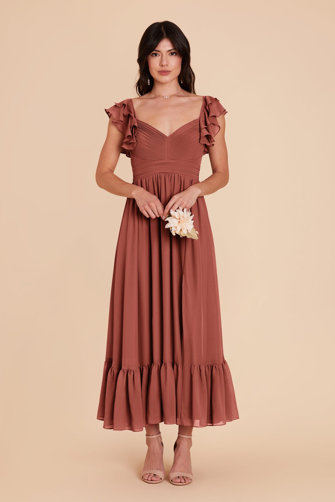 Desert Rose Michelle Chiffon Dress by Birdy Grey