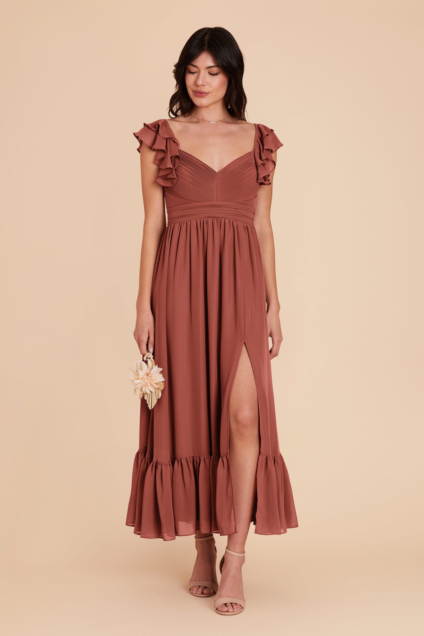 Desert Rose Michelle Chiffon Dress by Birdy Grey