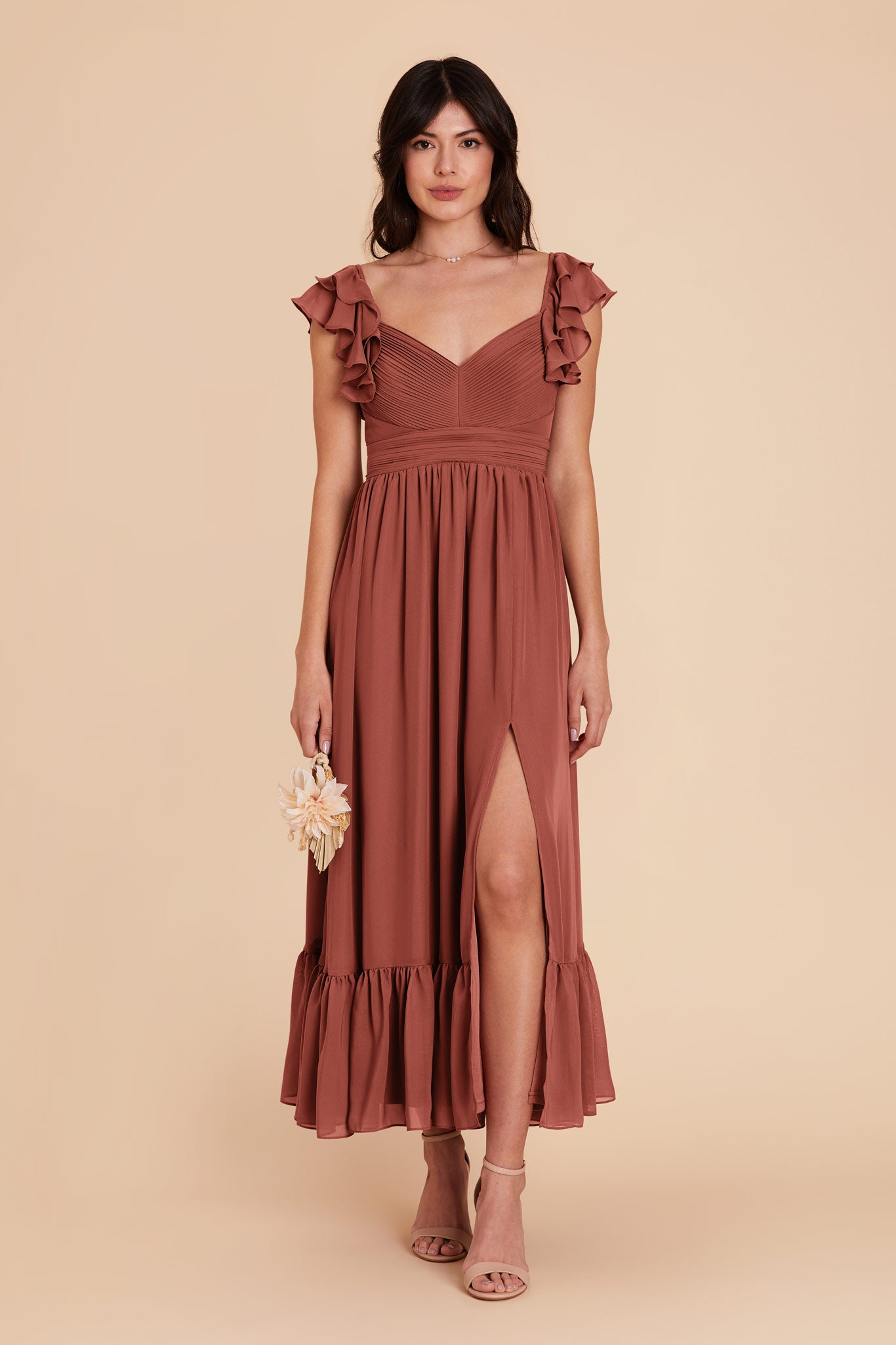 Desert Rose Michelle Chiffon Dress by Birdy Grey