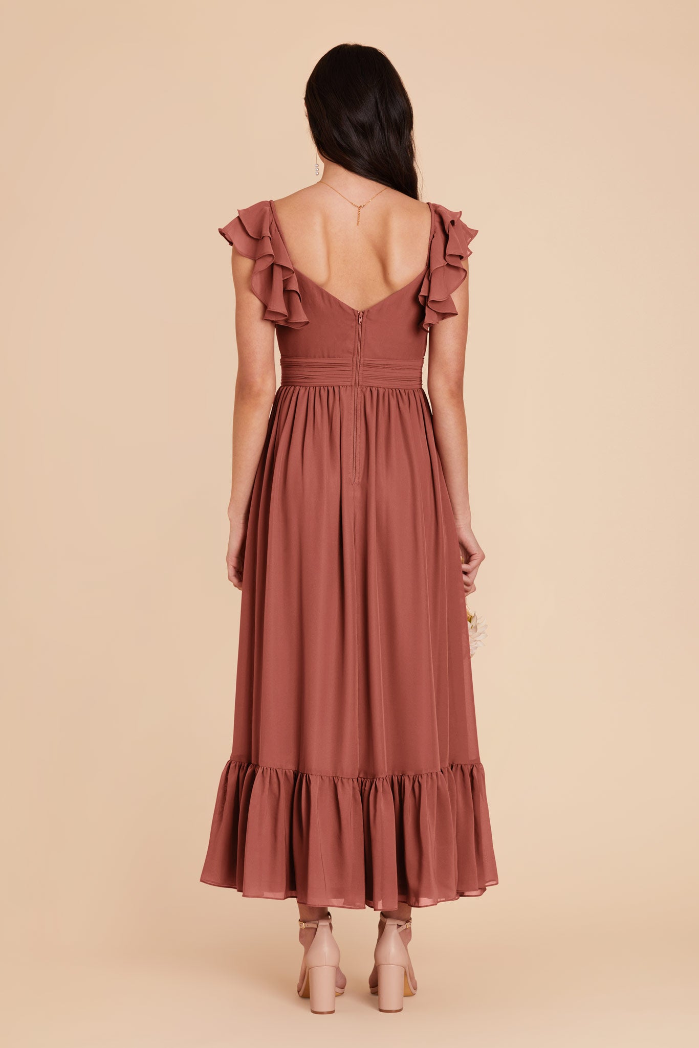 Desert Rose Michelle Chiffon Dress by Birdy Grey