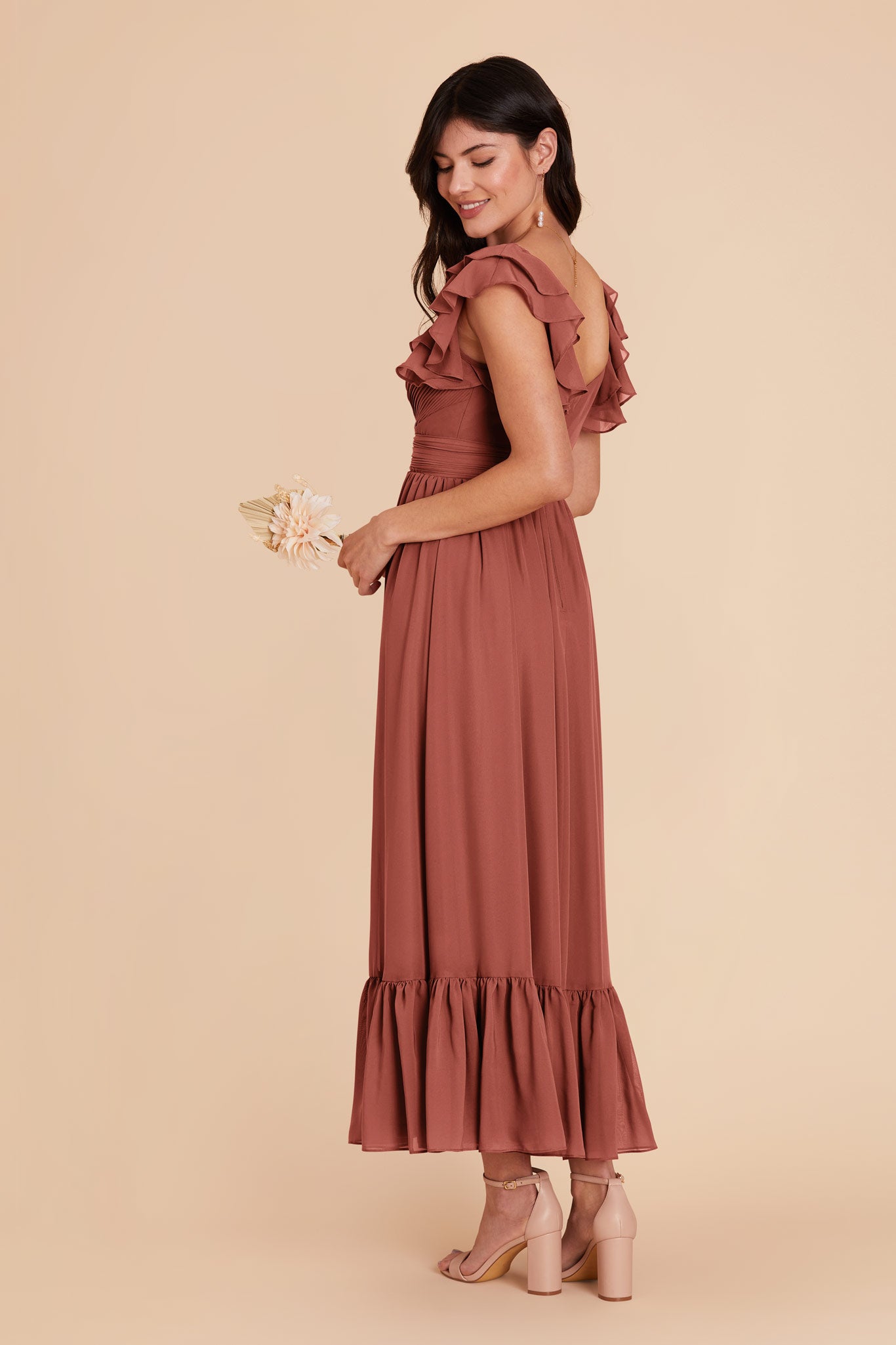 Desert Rose Michelle Chiffon Dress by Birdy Grey