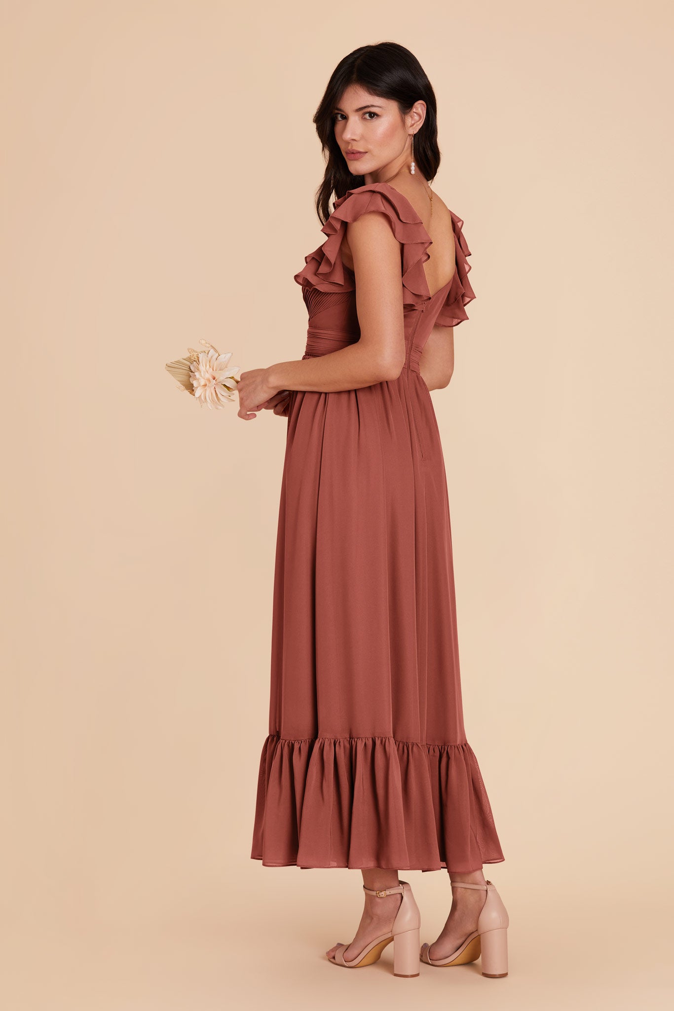 Desert Rose Michelle Chiffon Dress by Birdy Grey