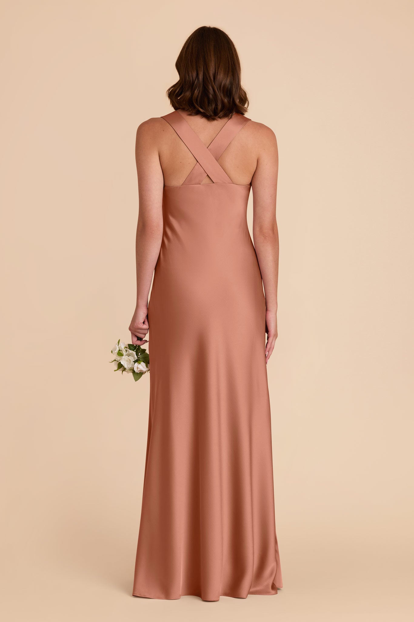 Desert Rose Veronica Matte Satin Dress by Birdy Grey