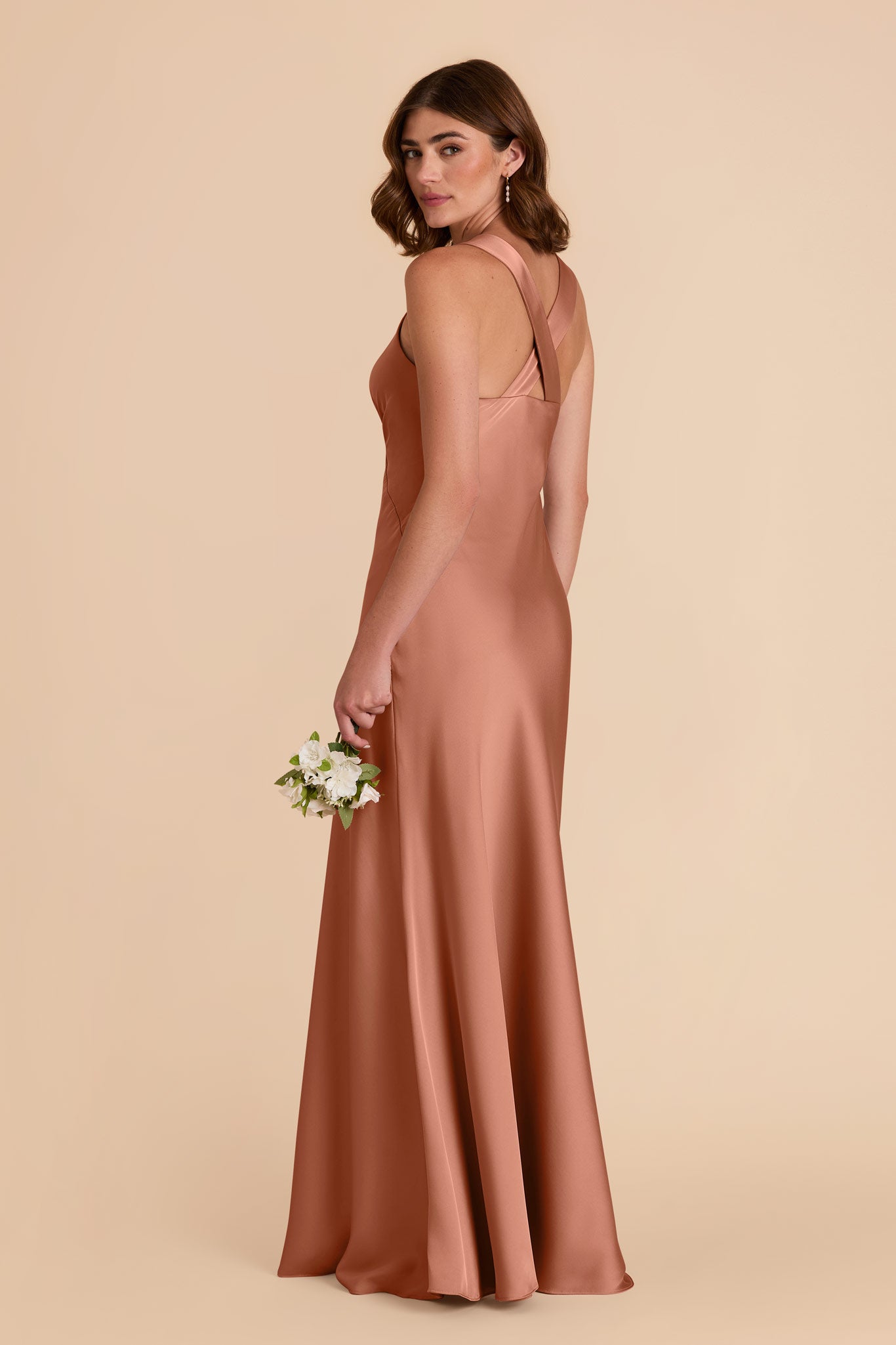 Desert Rose Veronica Matte Satin Dress by Birdy Grey