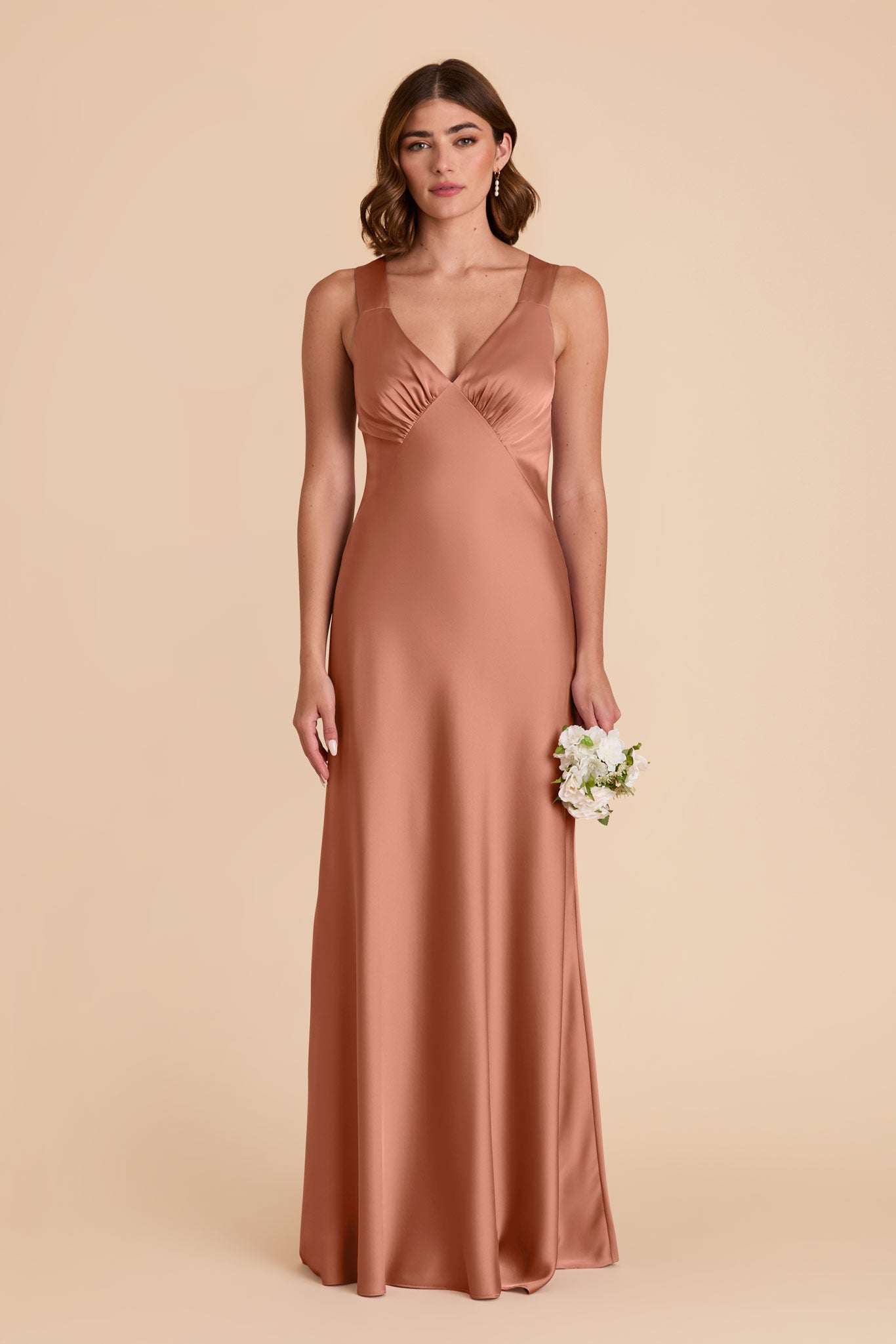 Desert Rose Veronica Matte Satin Dress by Birdy Grey