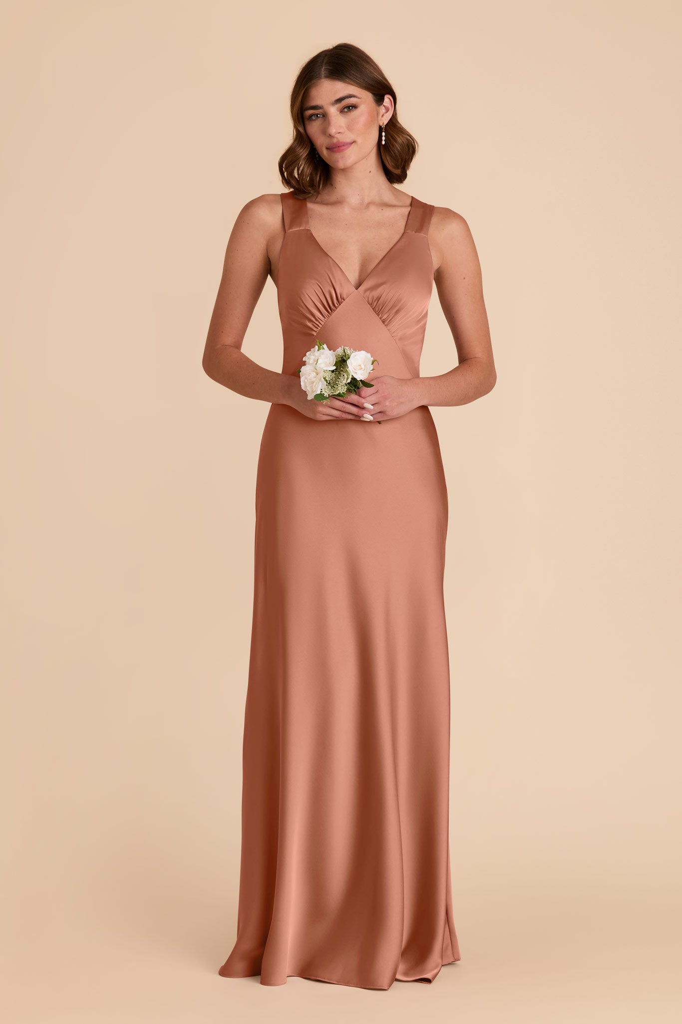 Desert Rose Veronica Matte Satin Dress by Birdy Grey