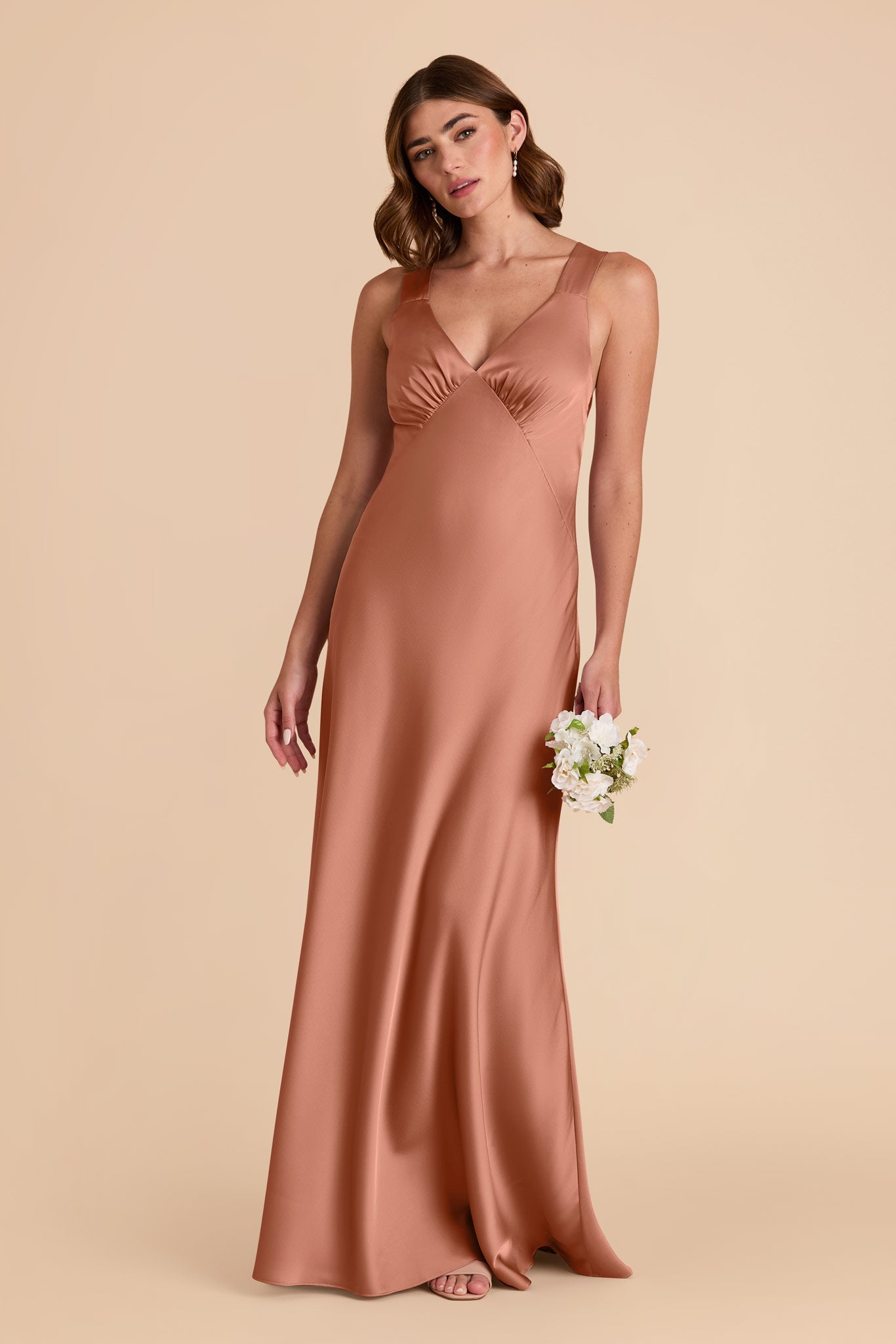 Desert Rose Veronica Matte Satin Dress by Birdy Grey