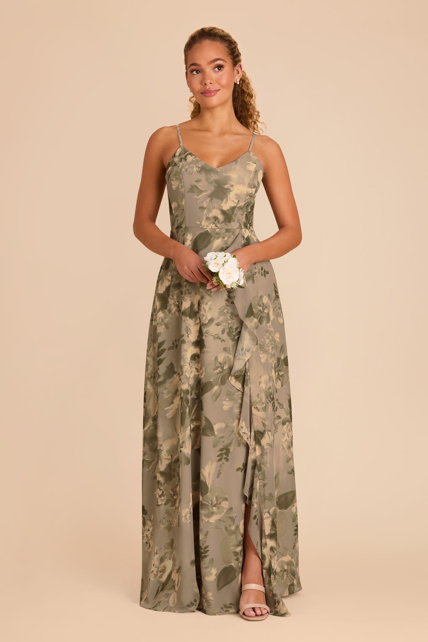 Doe Painted Botanics Theresa Chiffon Dress by Birdy Grey