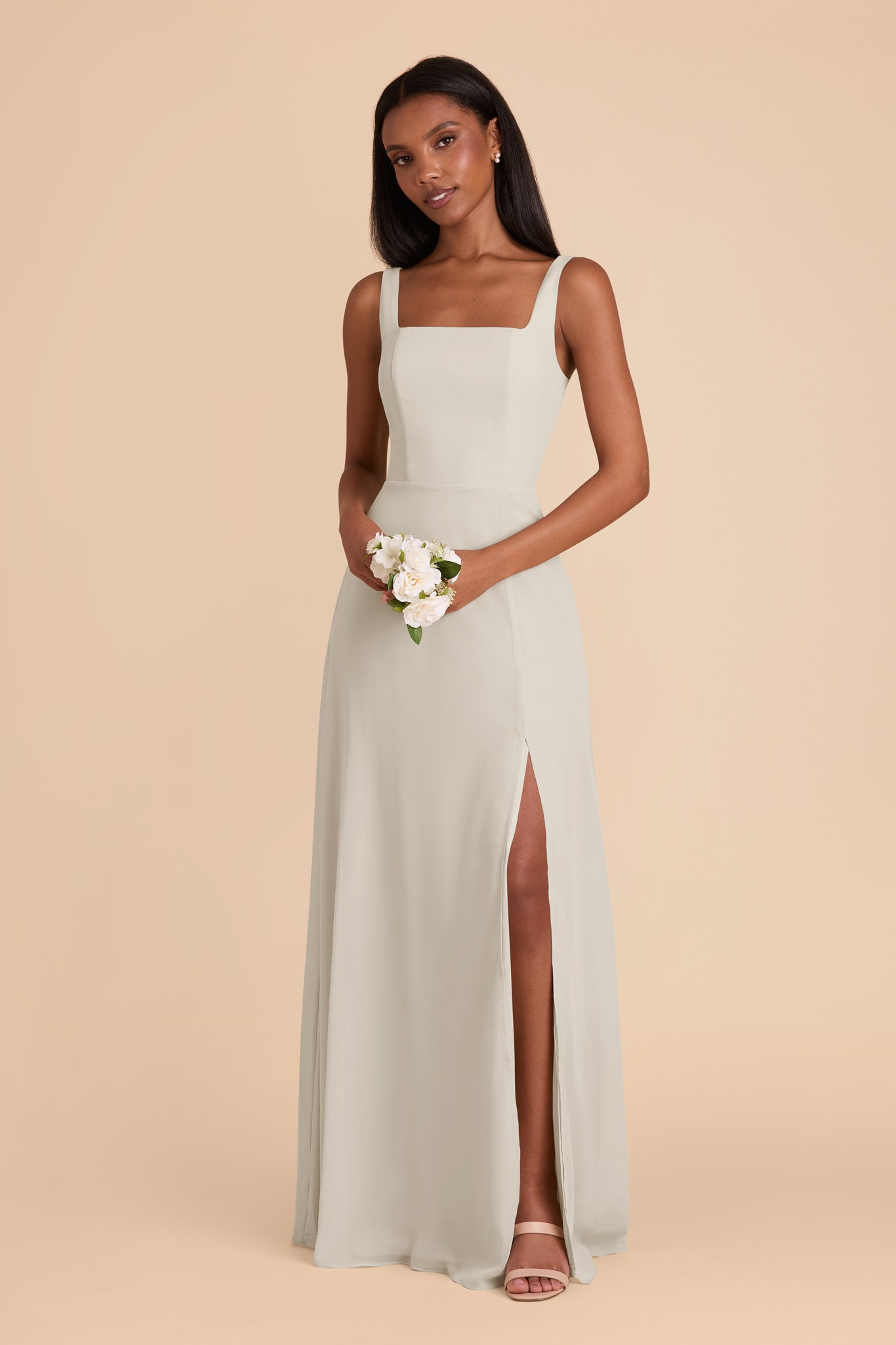 Dove Gray Alex Convertible Chiffon Dress by Birdy Grey